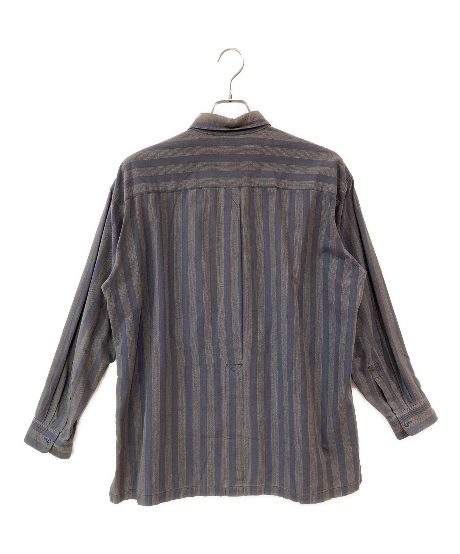 初期 00s ISSEY MIYAKE イッセイミヤケ ストライプ シャツ 茶 中古・古着通販】IM ISSEY MIYAKE (アイエムイッセイミヤケ