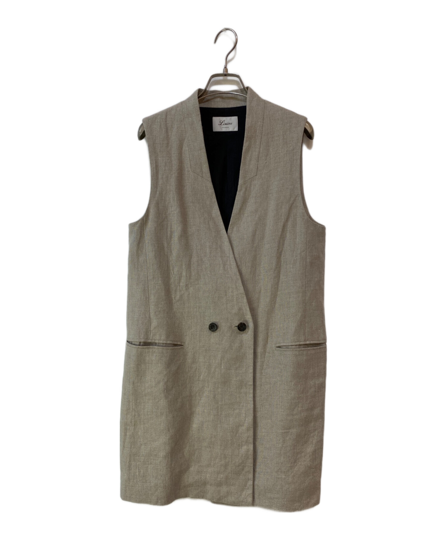 L'Appartement / アパルトモン | 2020SS | Lisiere  リジェール Linen Vest ヘビーリネン ロングベスト | F | ベージュ | レディース L'Appartement / アパルトモン | 2020SS | Lisiere リジェール Linen