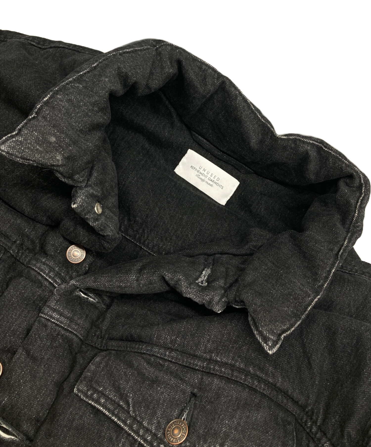 中古・古着通販】UNUSED (アンユーズド) Padded denim jacket ブラック