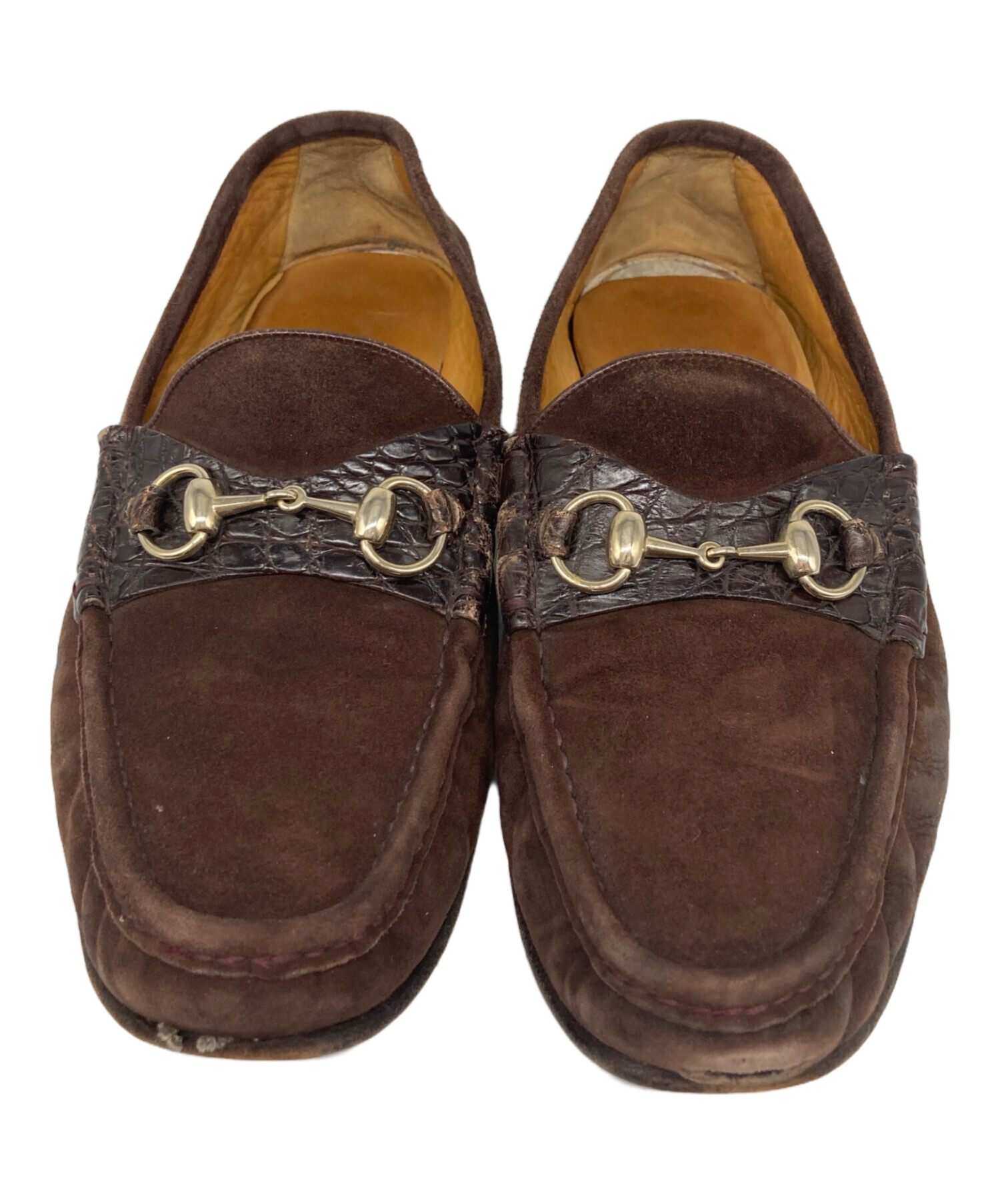 中古・古着通販】GUCCI (グッチ) ホースビットローファー ブラウン 