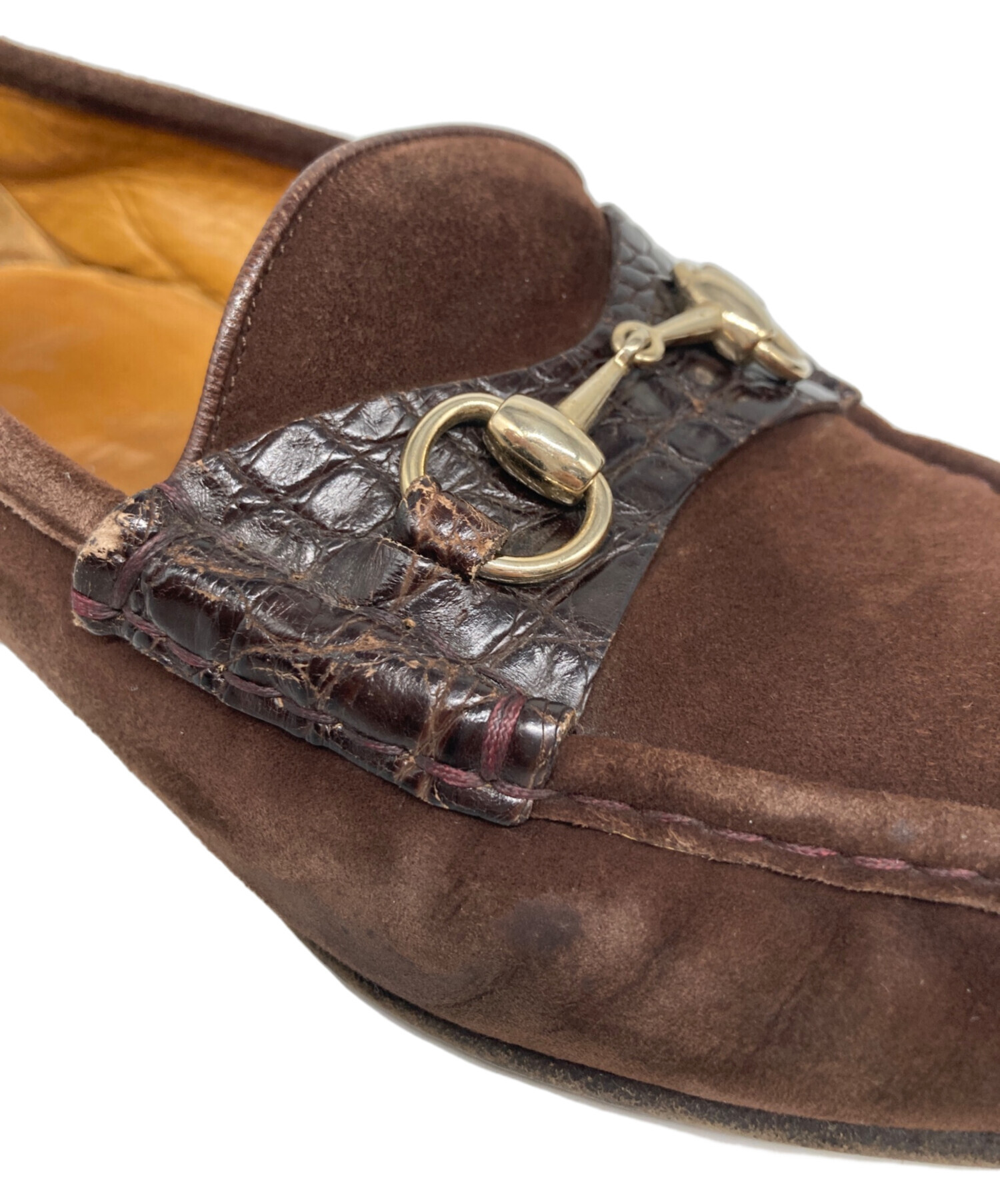中古・古着通販】GUCCI (グッチ) ホースビットローファー ブラウン