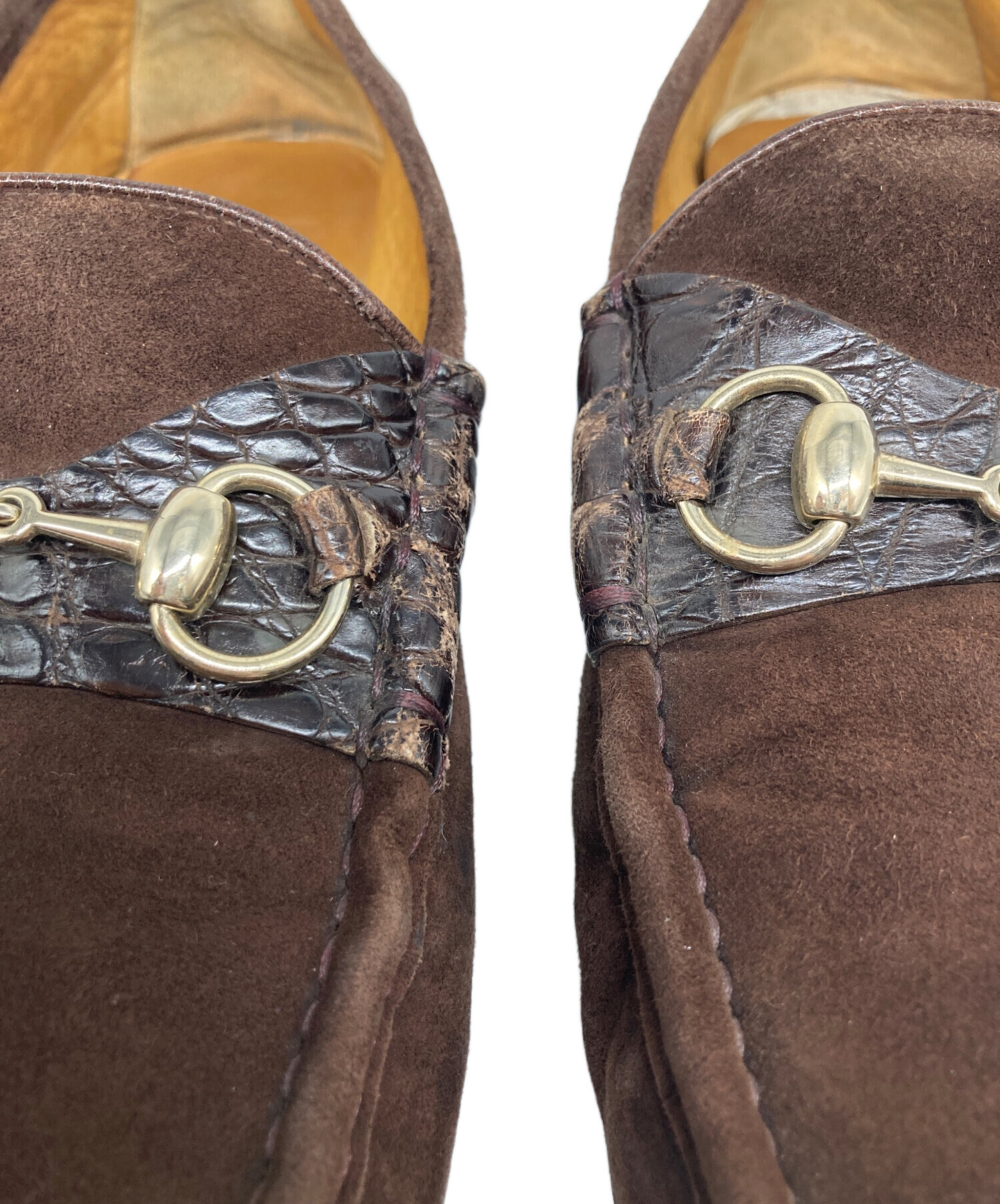 中古・古着通販】GUCCI (グッチ) ホースビットローファー ブラウン