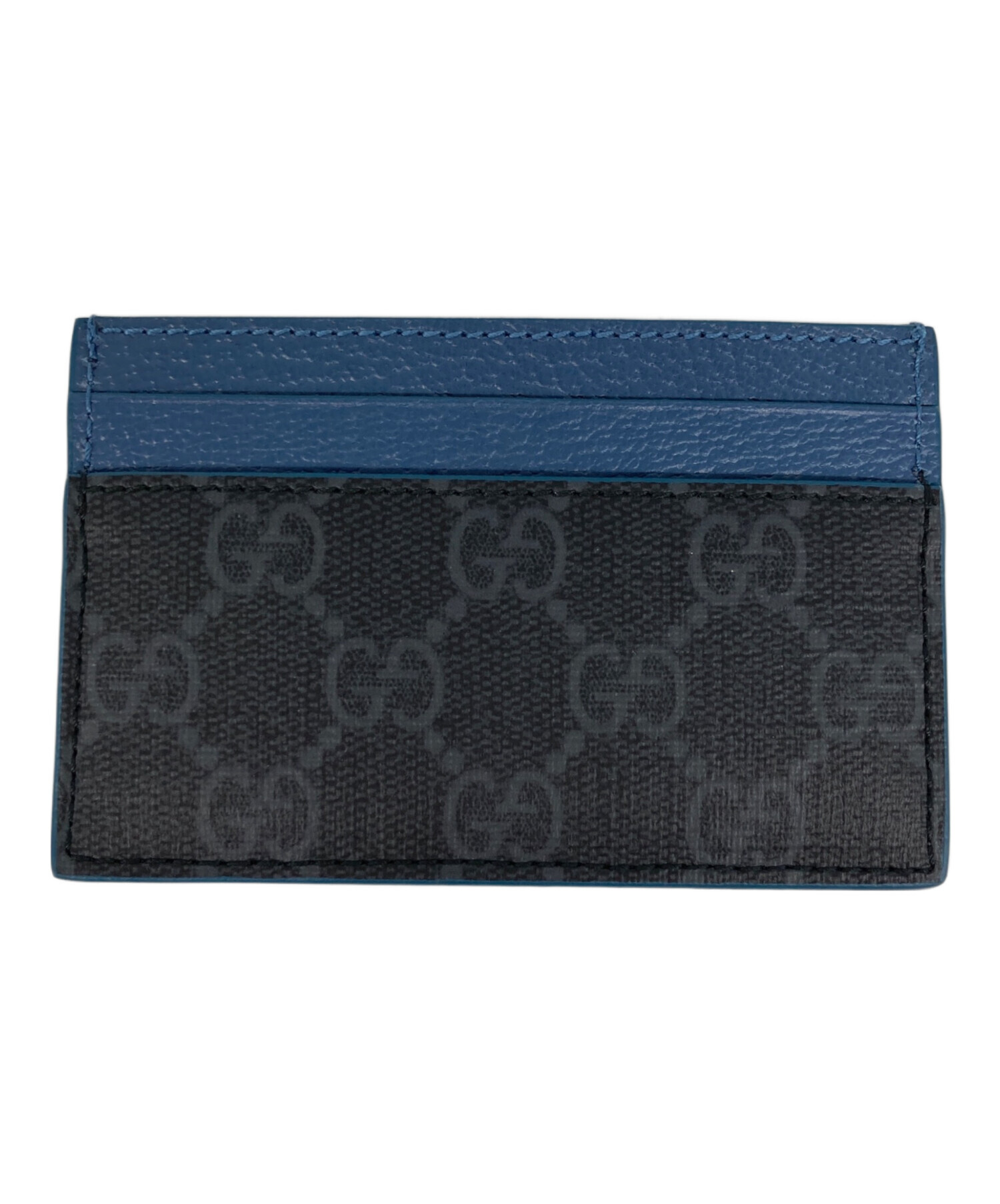 中古・古着通販】GUCCI (グッチ) GG カードケース ブルー トリム