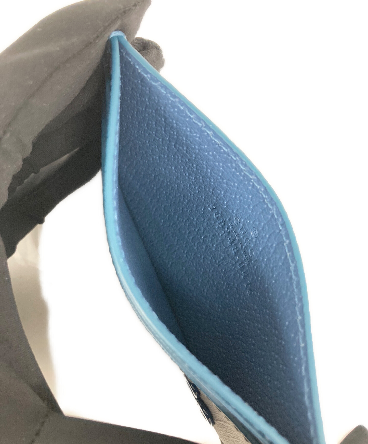 中古・古着通販】GUCCI (グッチ) GG カードケース ブルー トリム