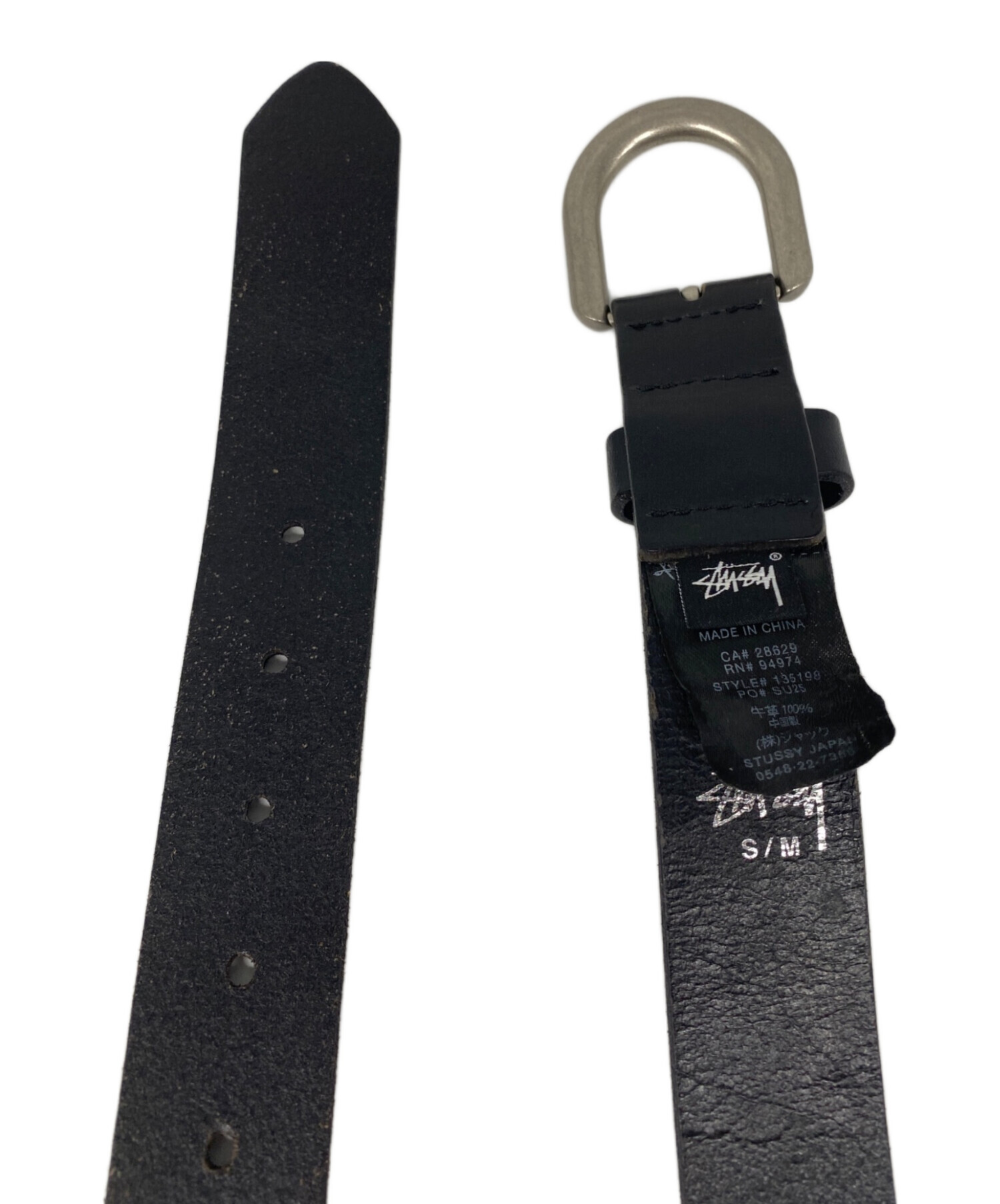 中古・古着通販】stussy (ステューシー) STUD LETTER BELT ブラック