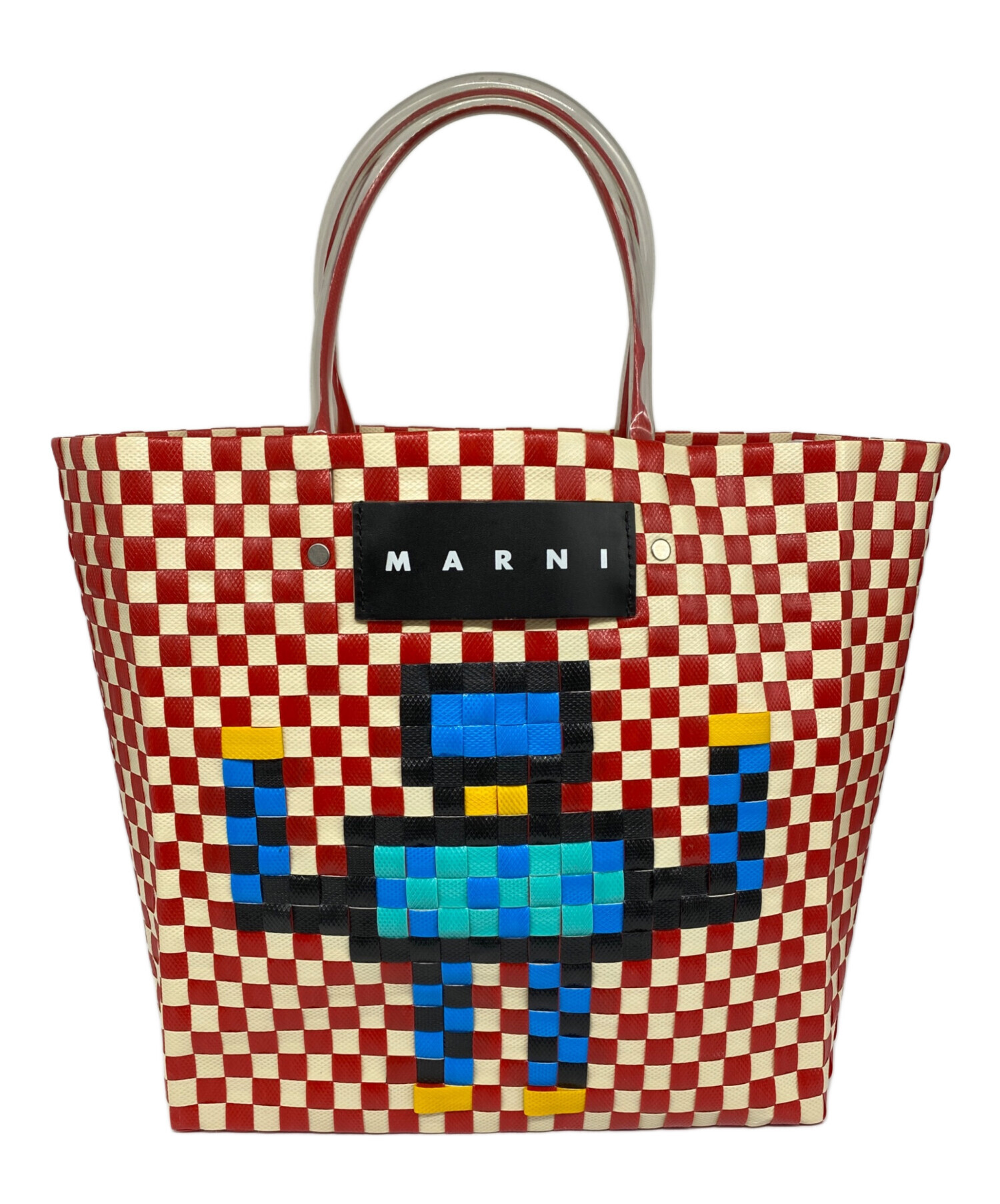 MARNI ピクニックバッグ　新品未使用 中古・古着通販】MARNI (マルニ) ピクニックバッグ ホワイト×レッド
