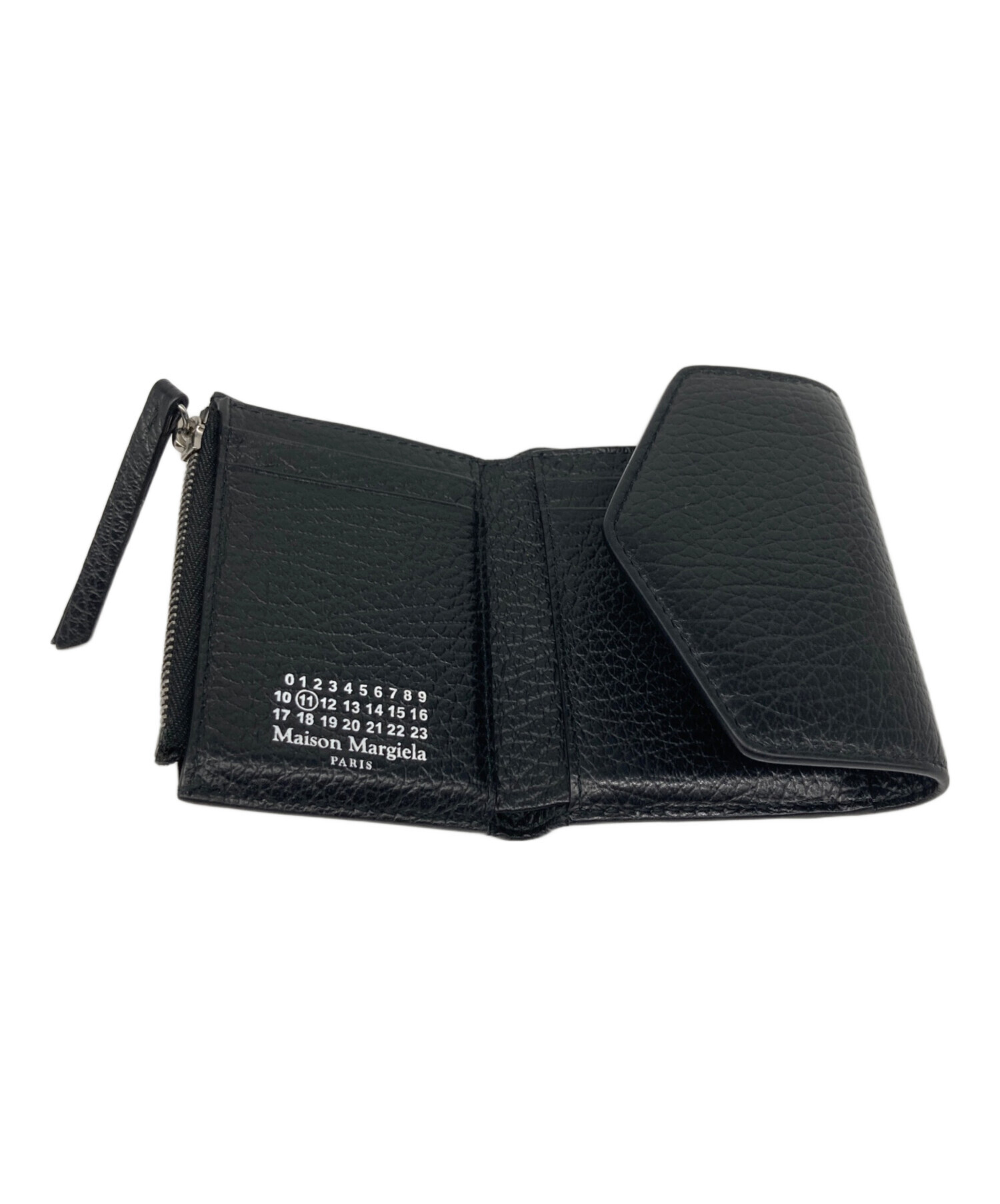 Maison Margiela 11 メゾンマルジェラ イタリア製 ENVELOPE WALLET 3つ折り財布 小銭入れ付き S56UI0136 P0399 Black(T8013) マルタン レザーウォレット ユニセックス【中古】【Maison Margiela 11】 Maison Margiela（メゾンマルジェラ） 11 S56UI0136 P0399 T8013