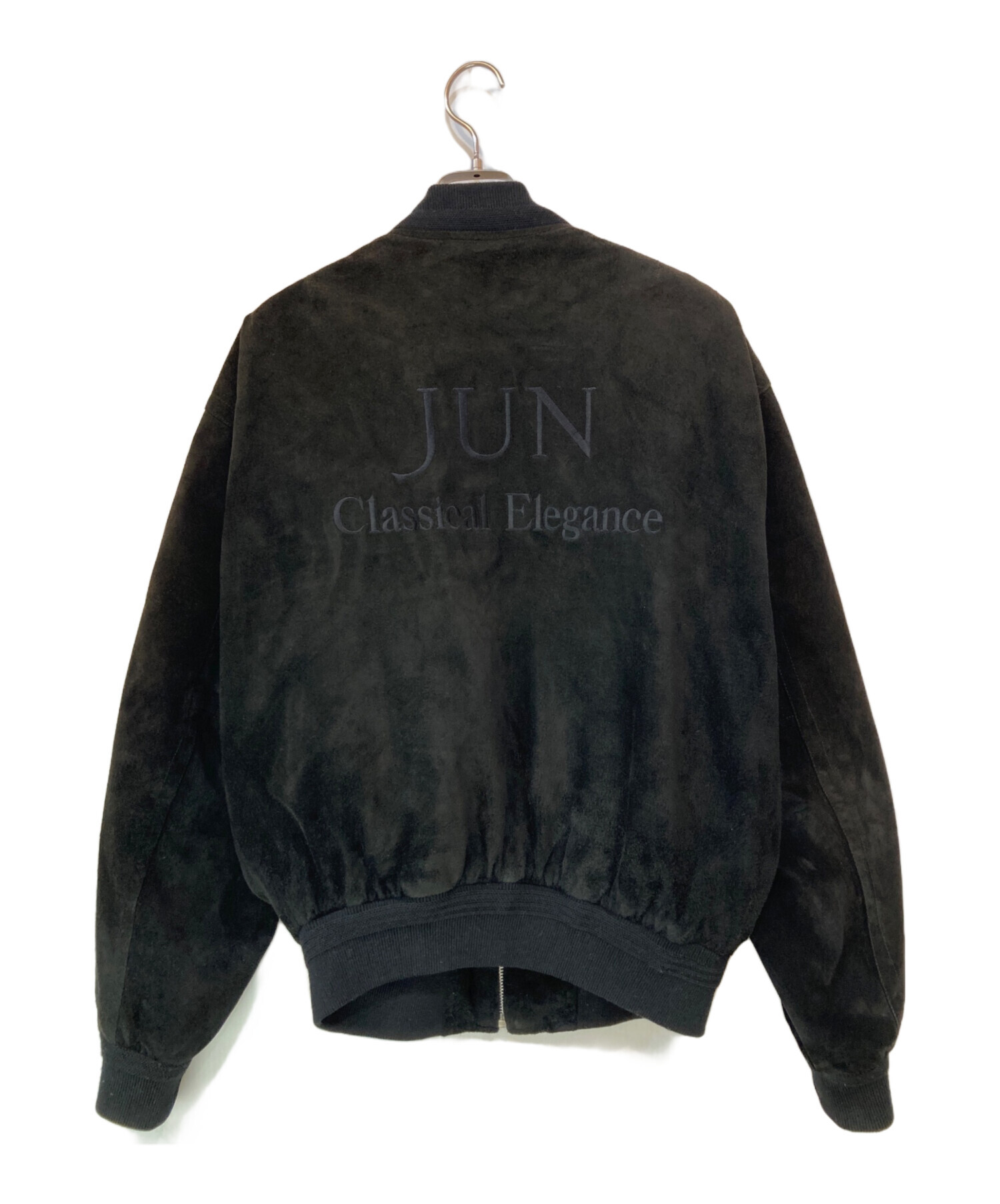 JUNMEN ブルゾン 中古・古着通販】JUN MEN (ジュンメン) レザー中綿ブルゾン ブラック