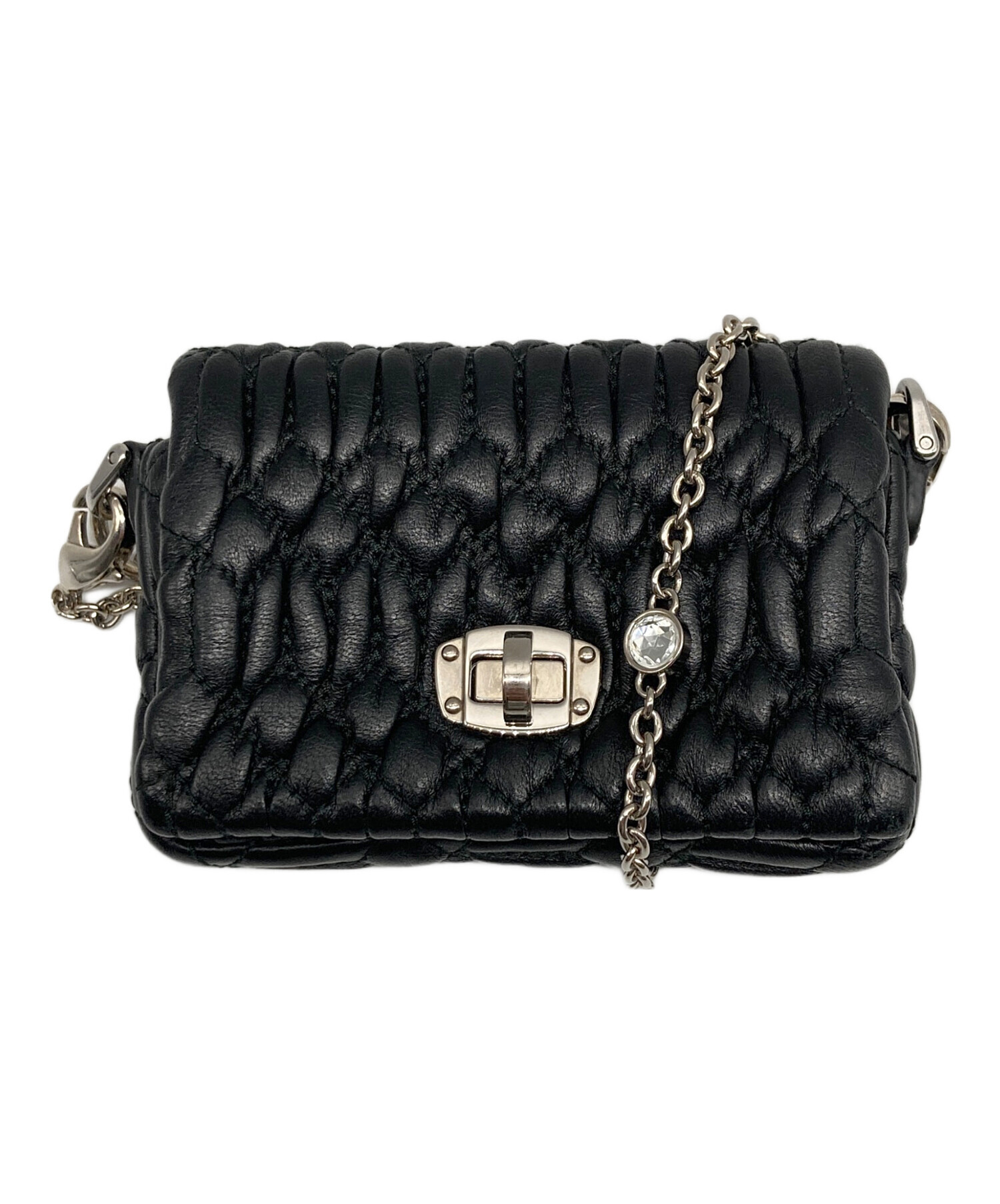 中古・古着通販】MIU MIU (ミュウミュウ) NAPPACRYSTAL マイクロミニ