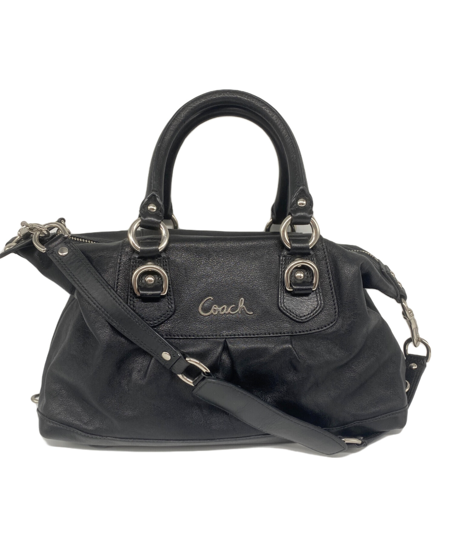 【中古】COACH コーチ バッグ F31387 ブラック レザー レディース＿s24＿s-0333-r24 中古・古着通販】COACH (コーチ) アシュレイ レザー サッチェル 2WAY
