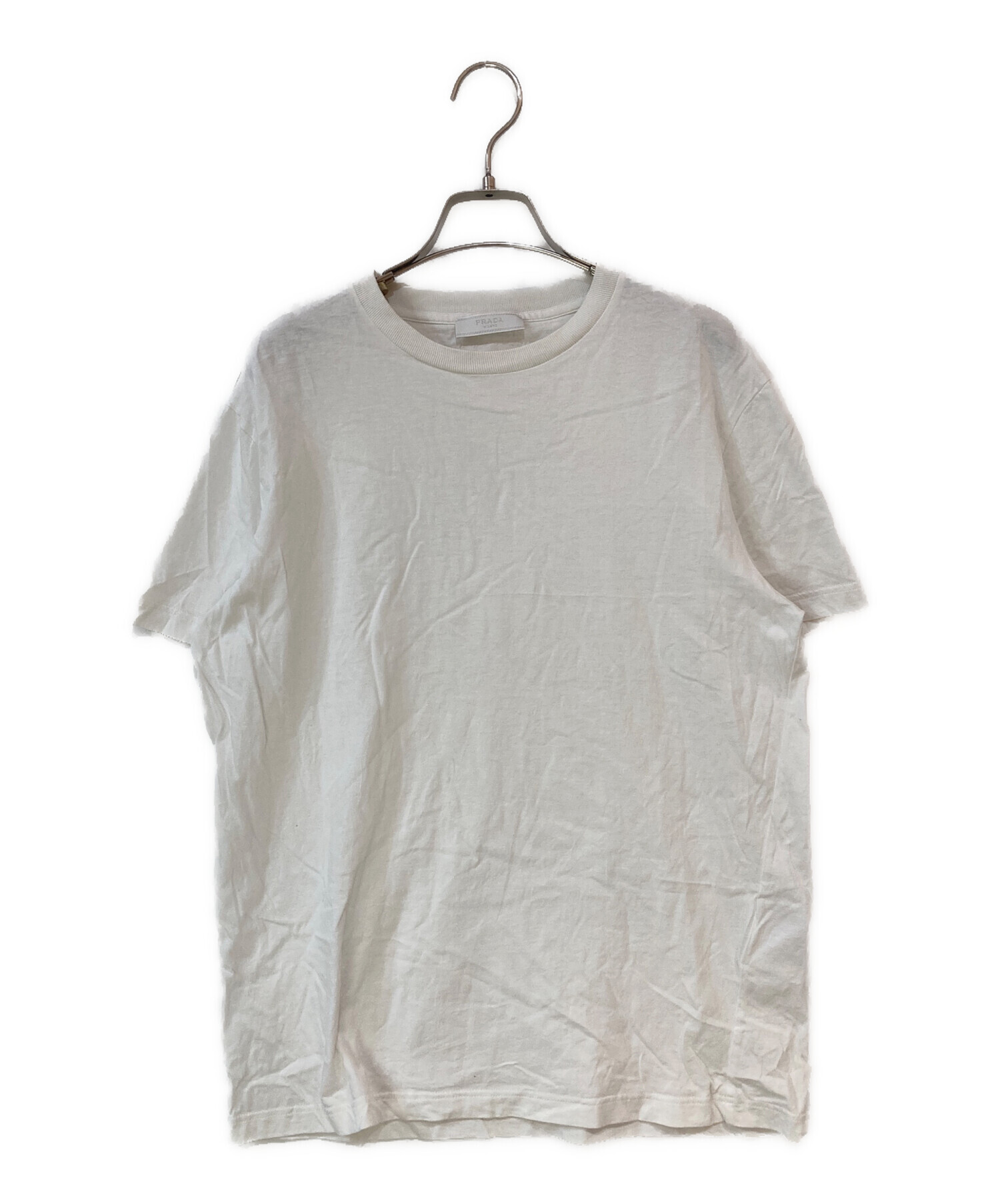 週末値下げPRADA ホワイト Tシャツ PRADA ホワイト Tシャツ Lサイズ 中古 | ヤマダウェブコム