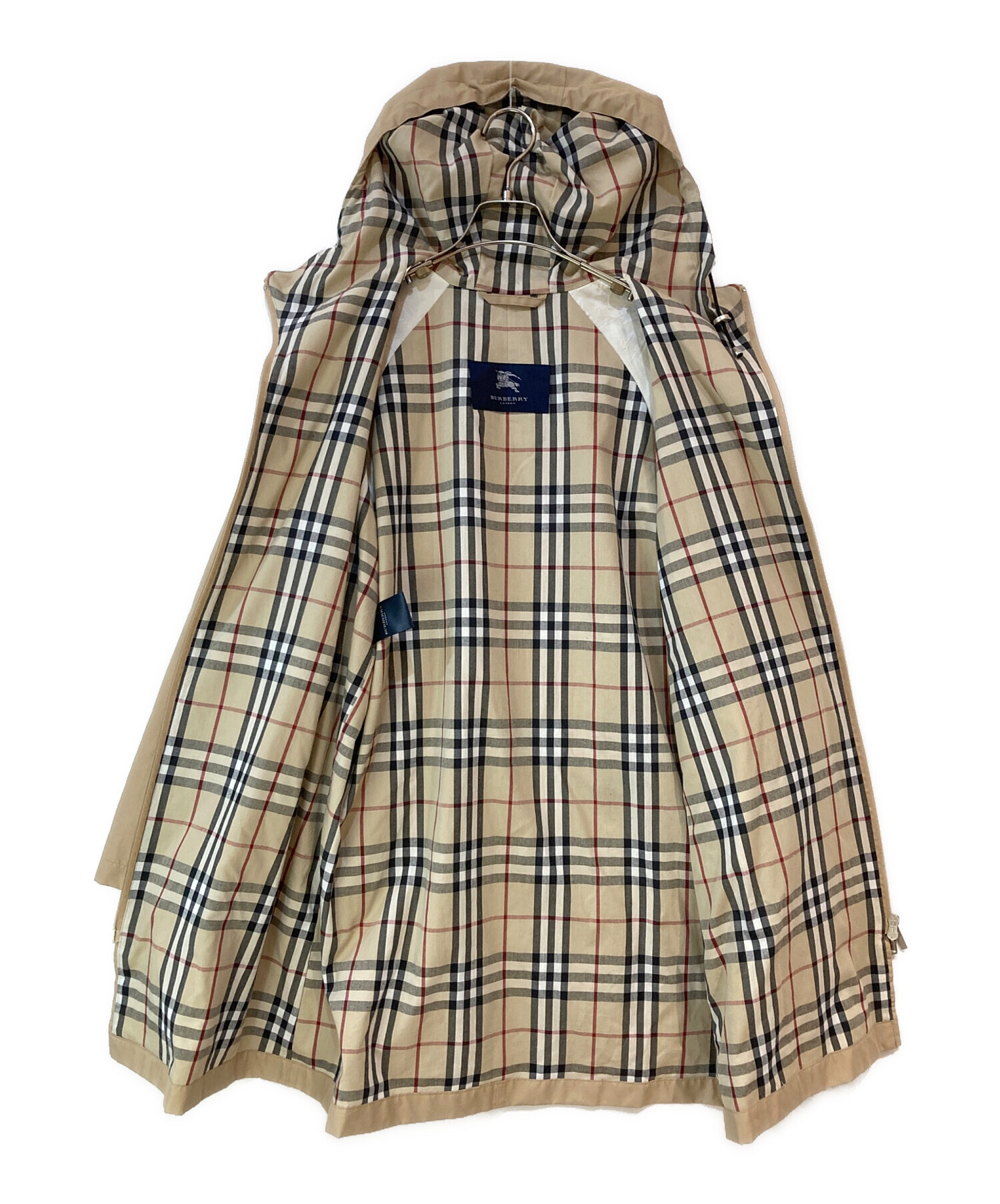バーバリーロンドン フーデッドコート ダウンライナー ノバチェック ベージュ 中古・古着通販】BURBERRY LONDON (バーバリーロンドン) 裏地ノヴァ