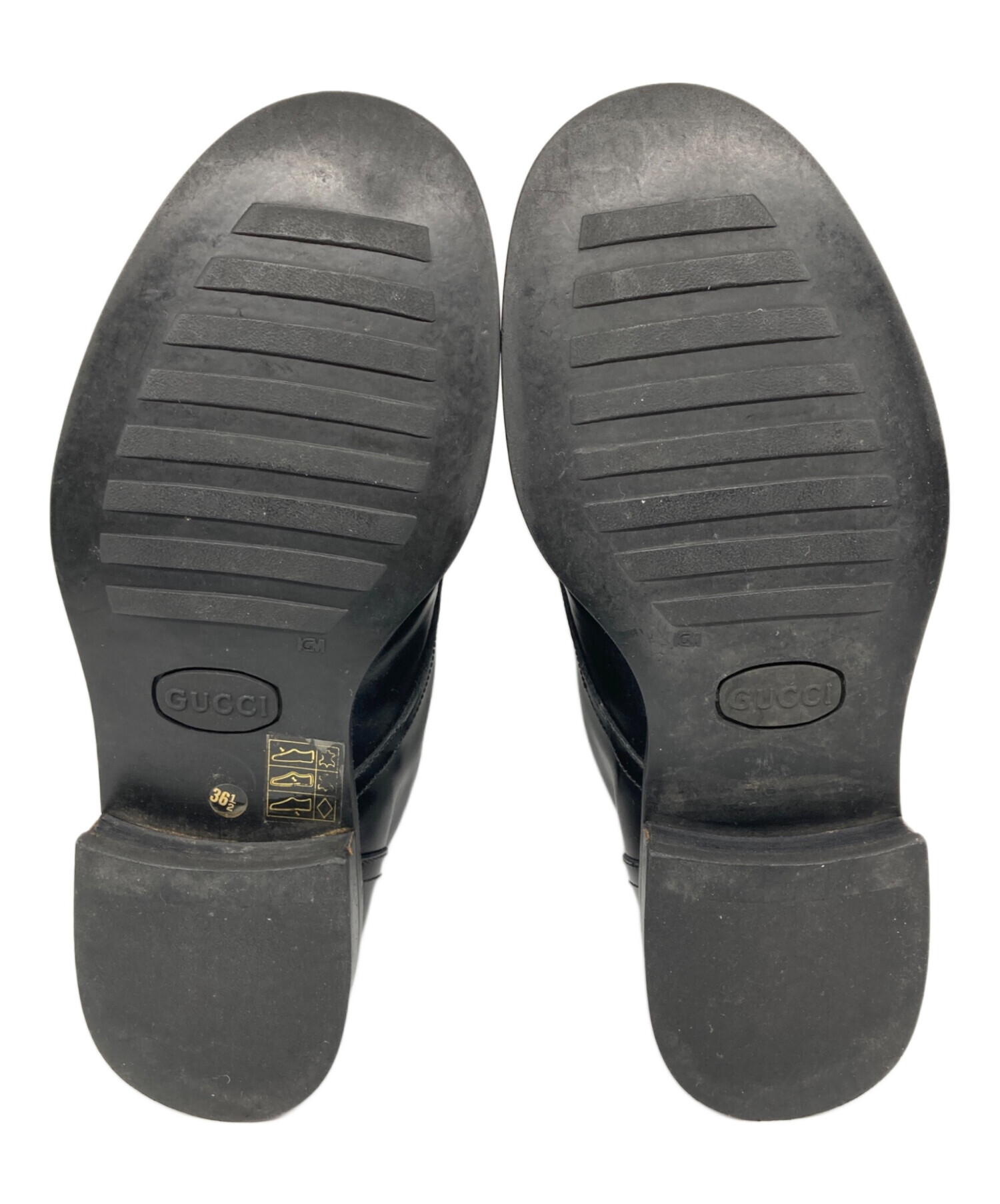 中古・古着通販】GUCCI (グッチ) レースアップブーツ ブラック サイズ