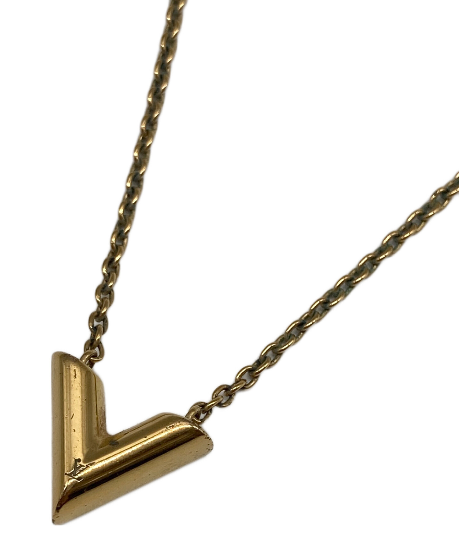 LOUIS VUITTON ルイヴィトン エセンシャルV ネックレス ゴールド 中古・古着通販】LOUIS VUITTON (ルイ ヴィトン) エセンシャルV