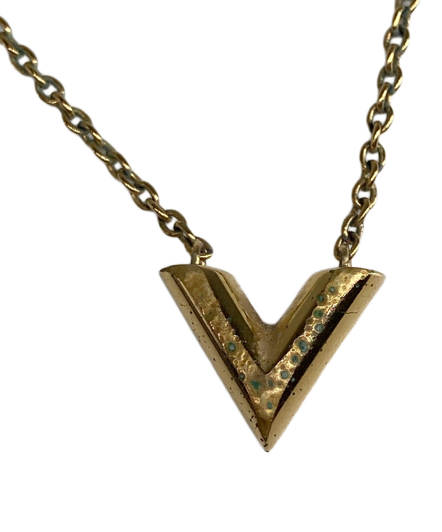 ヴィトン LOUIS VUITTON ゴールド V字型ネックレス ネックレス v」の