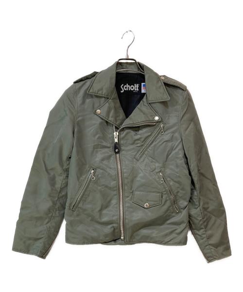 名作 バルマン コットン ジップ ダブルライダース ジャケット カーキ XS 中古・古着通販】Schott (ショット) ナイロンダブルライダース