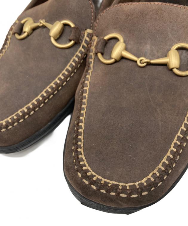 中古・古着通販】GUCCI (グッチ) スウェードホースビットローファー