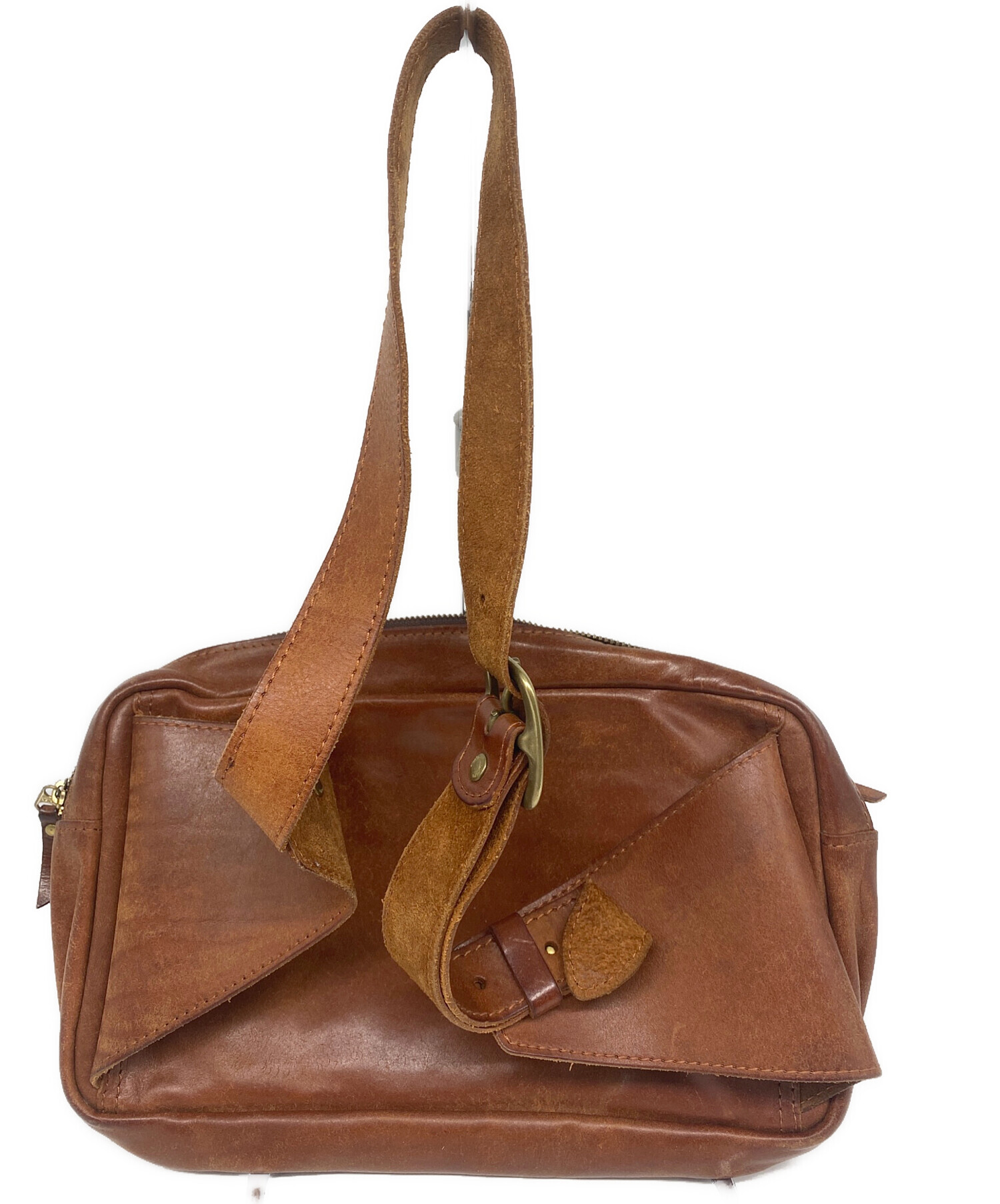 美品✨ RYU リュウ ボディバッグ ショルダーバッグ ブラウン レザー 中古・古着通販】RYU (リュウ) SQUARE BODY BAG レザーボディバッグ