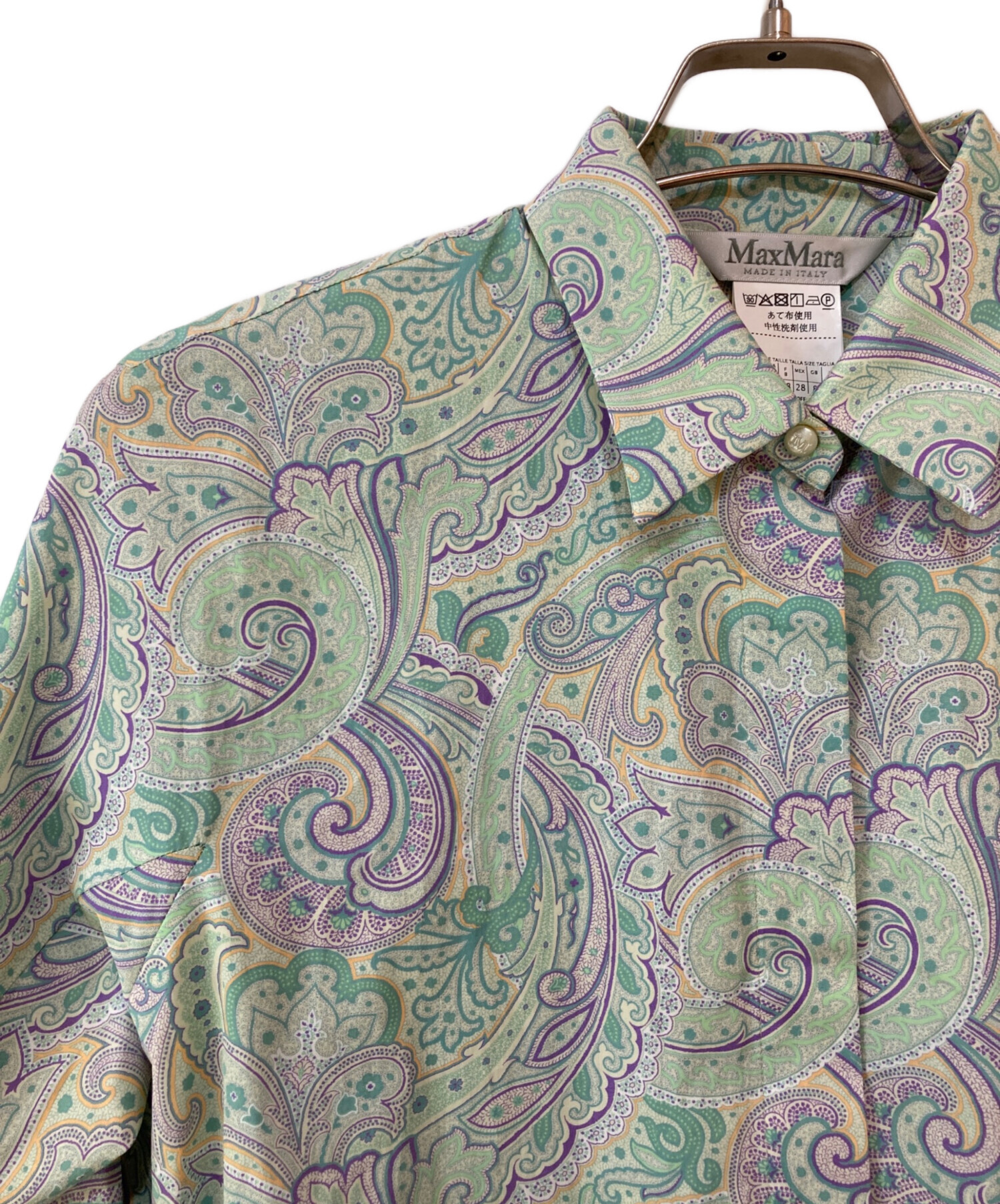 中古・古着通販】MaxMara (マックスマーラ) ペイズリーシャツ グリーン