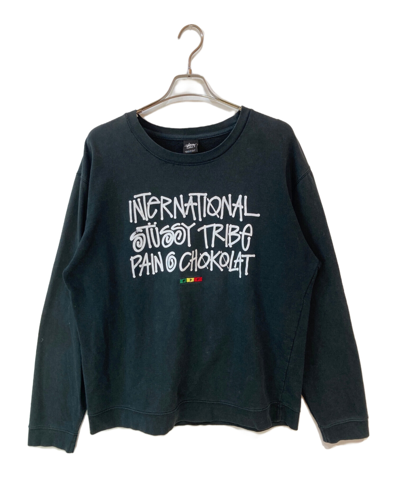 中古・古着通販】stussy (ステューシー) プリントスウェット ブラック 