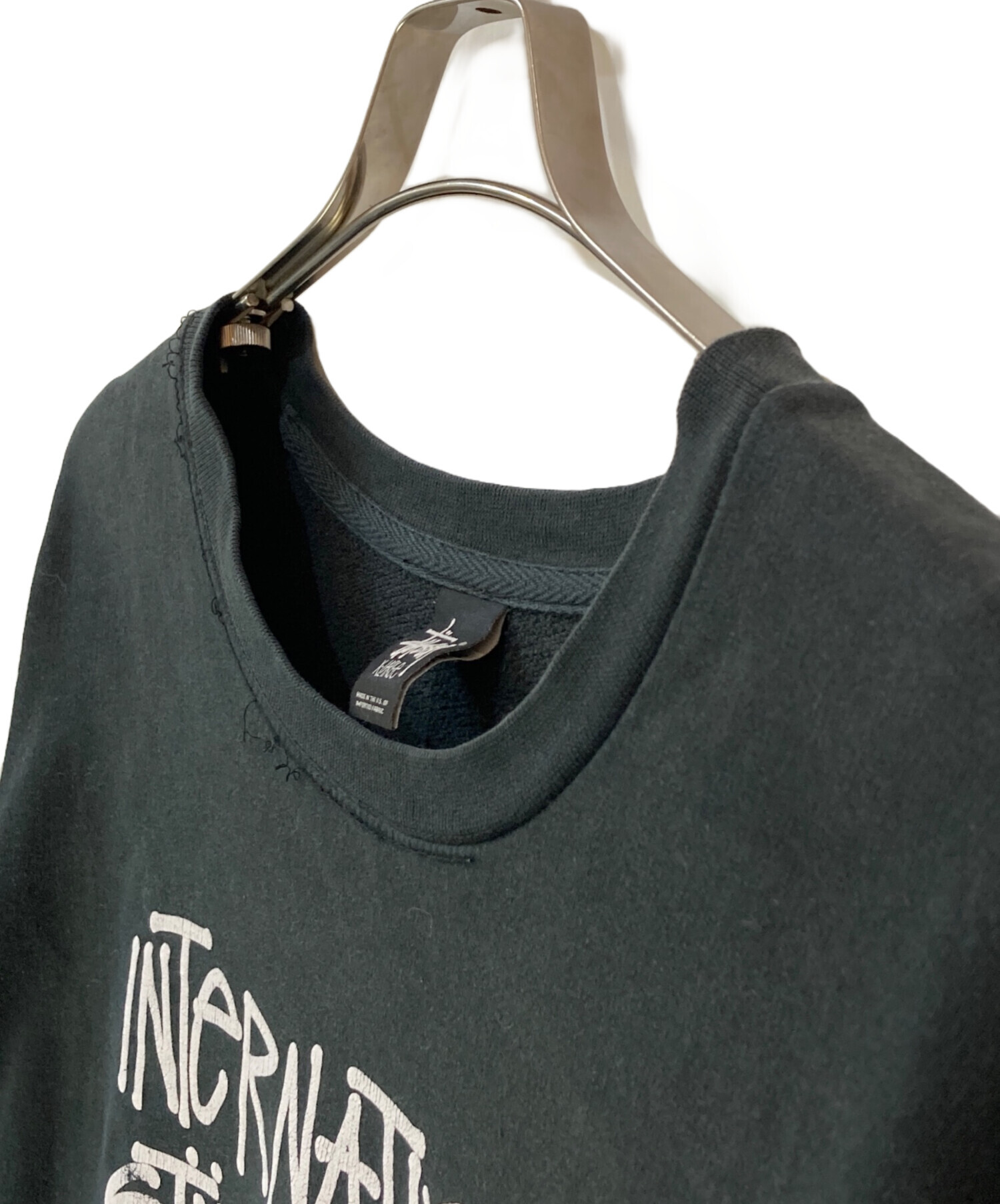 中古・古着通販】stussy (ステューシー) プリントスウェット ブラック