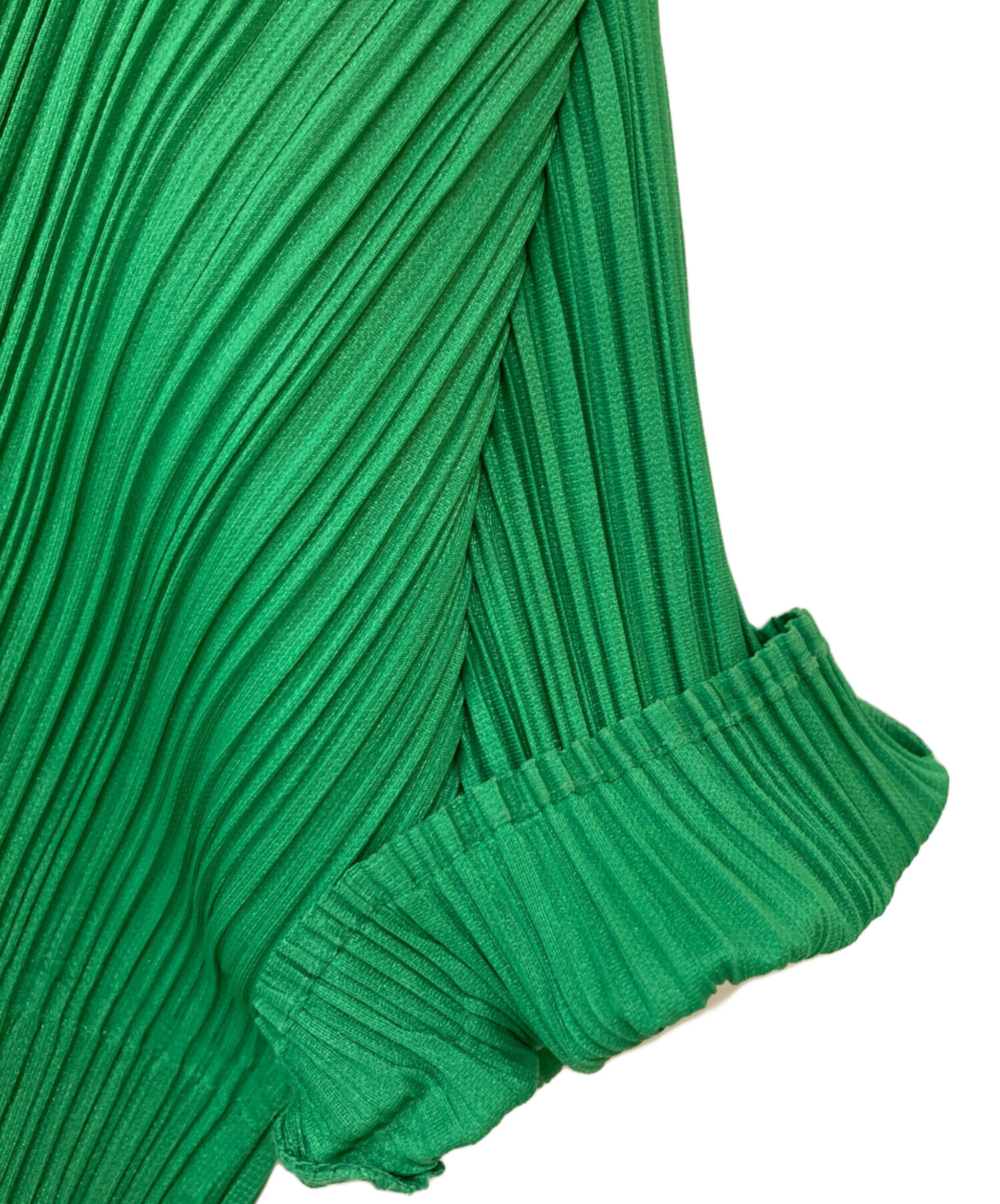 PLEATS PLEASE ノースリーブブラウス グリーン 中古・古着通販】PLEATS PLEASE (プリーツプリーズ) プリーツシャツ