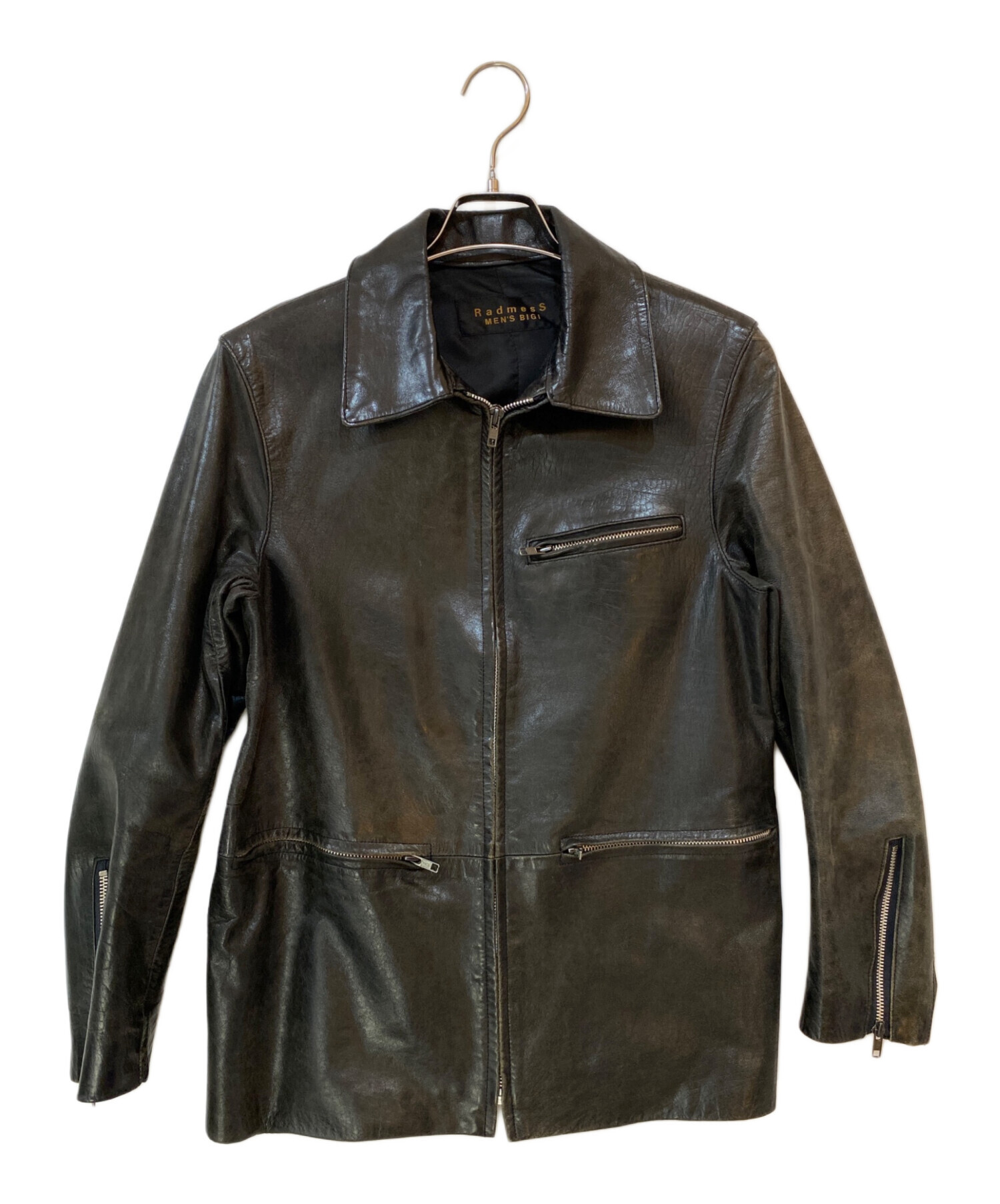 Radmess MEN'S BIGI オリーブグリーン レザージャケット 中古・古着通販】RadmesS MEN'S BIGI (ラッドメス メンズビギ