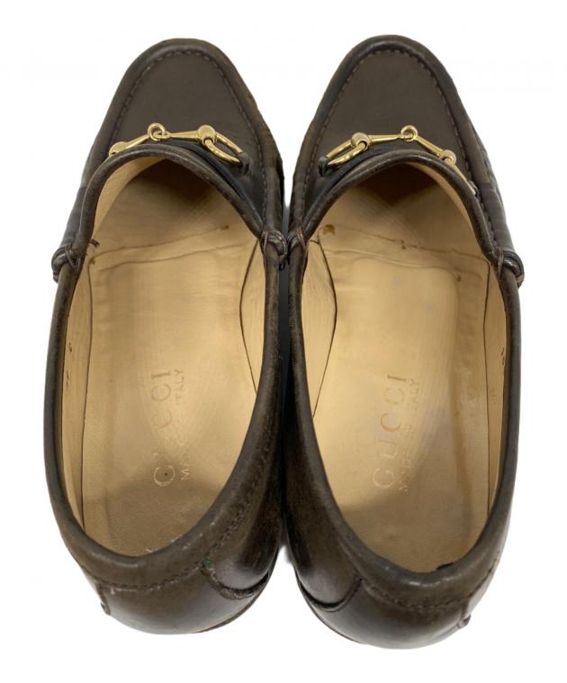 中古・古着通販】GUCCI (グッチ) ビットローファー ブラウン サイズ