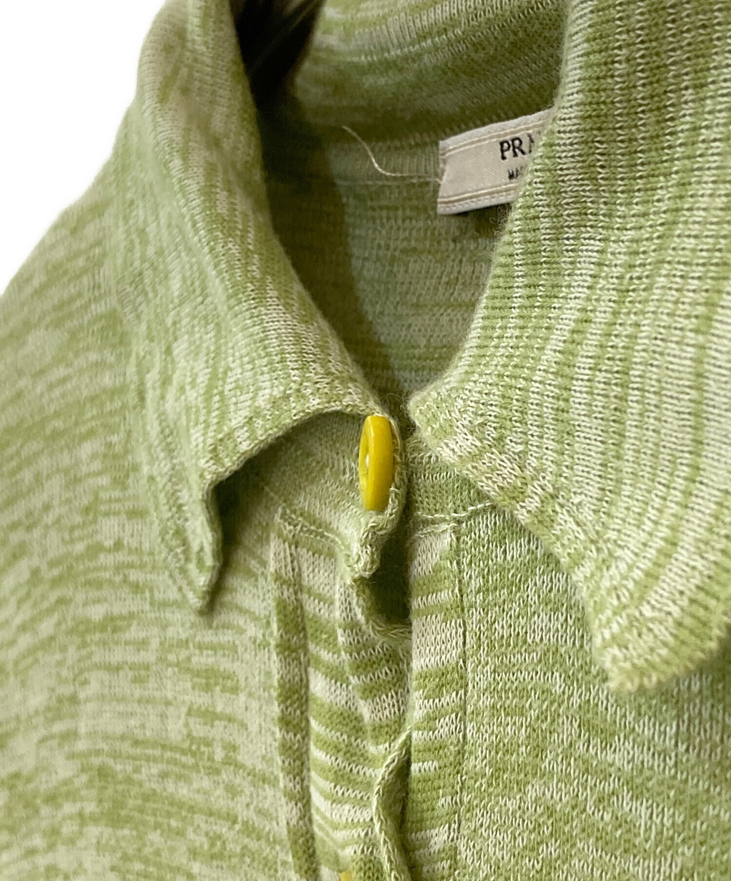 中古・古着通販】PRADA (プラダ) ニットポロシャツ グリーン サイズ:42