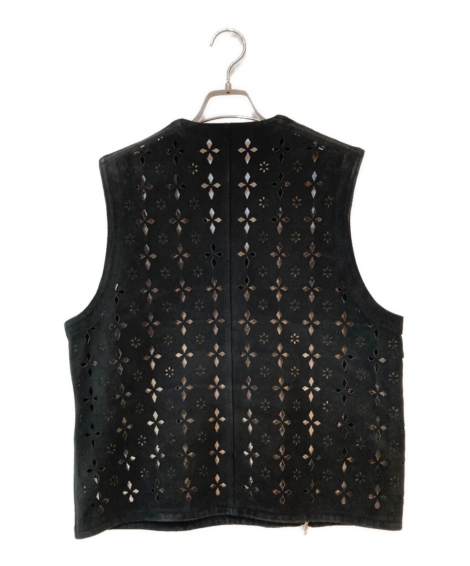 【MASU DIAMOND CUT LEATHER VEST】ブラック46 中古・古着通販】masu (エムエーエスユー) 23SS DIAMOND-CUT LEATHER