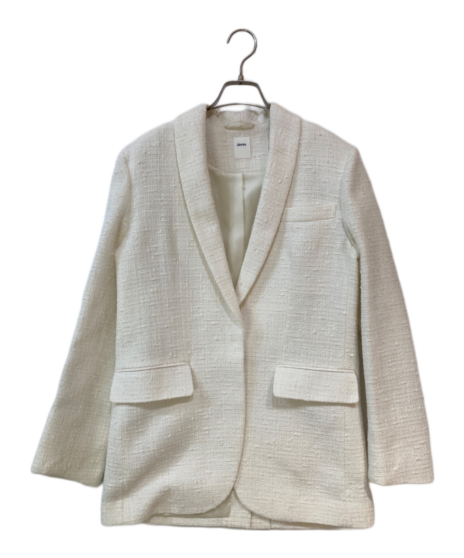 deresデレス　ジャケット 中古・古着通販】deres (デレス) ショールカラーツイードジャケット