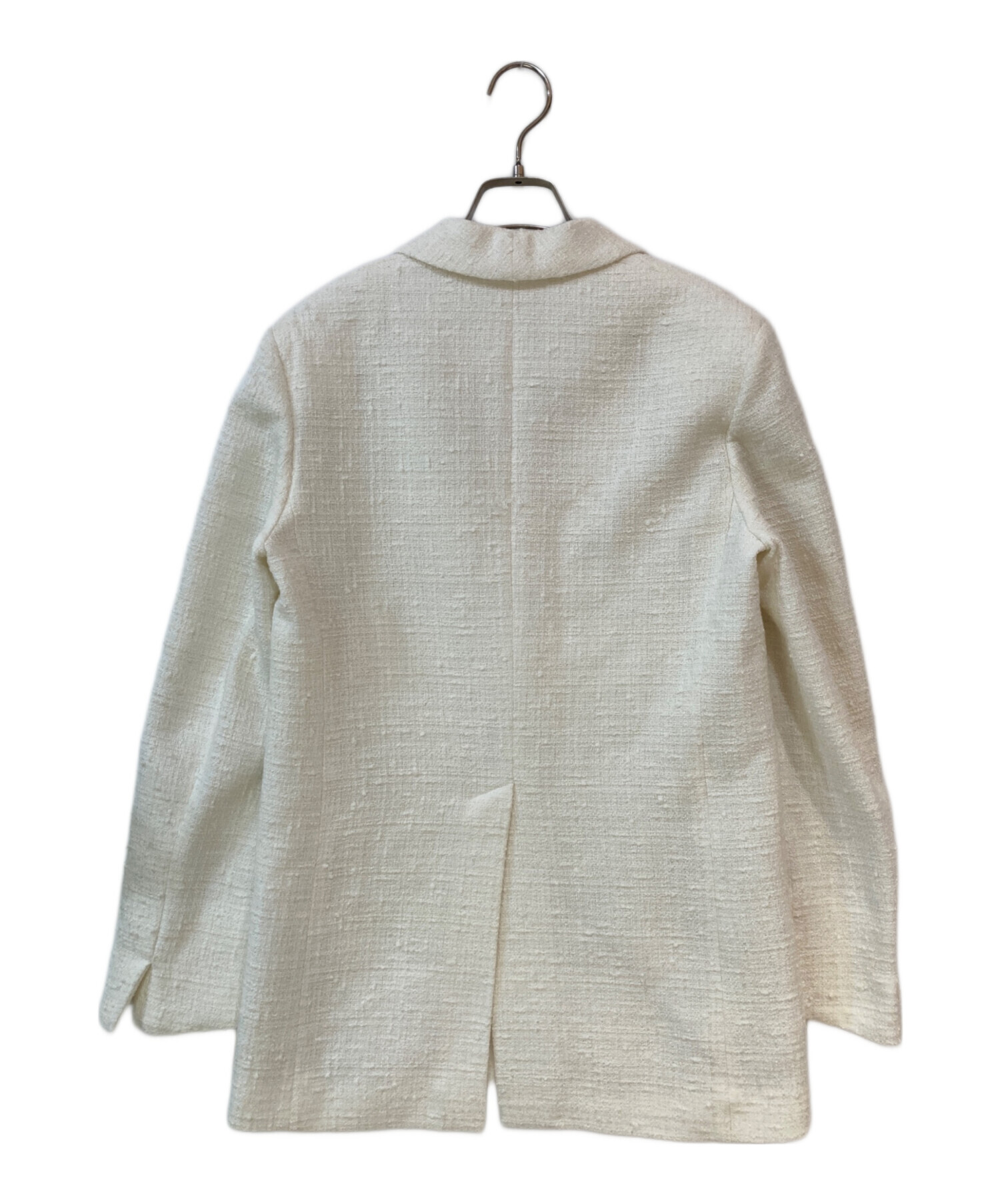 新品　deres デレス　ツイード ジャケット　ツィード　白　オフホワイト 中古・古着通販】deres (デレス) ショールカラーツイードジャケット