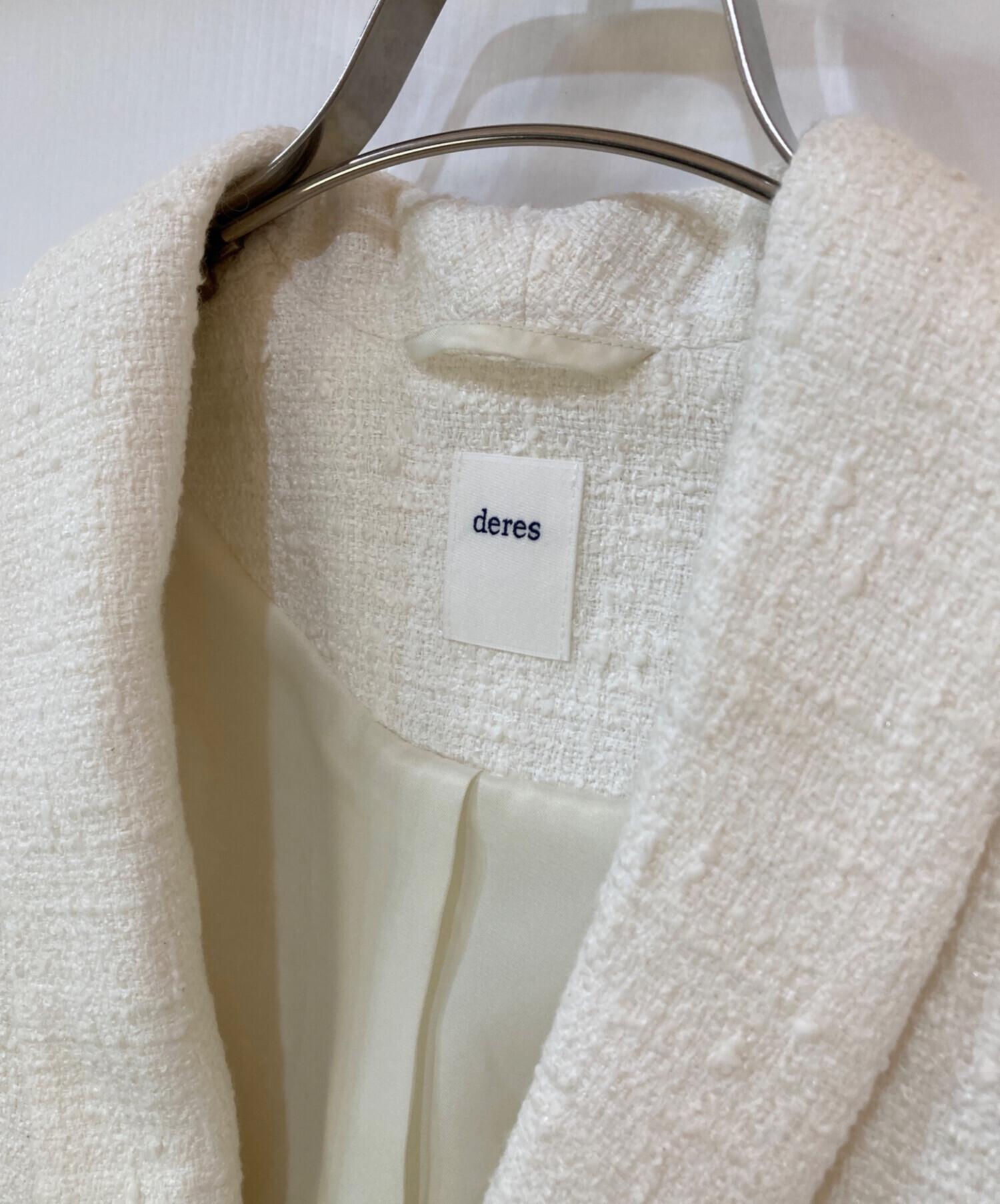 deresデレス　ジャケット 中古・古着通販】deres (デレス) ショールカラーツイードジャケット