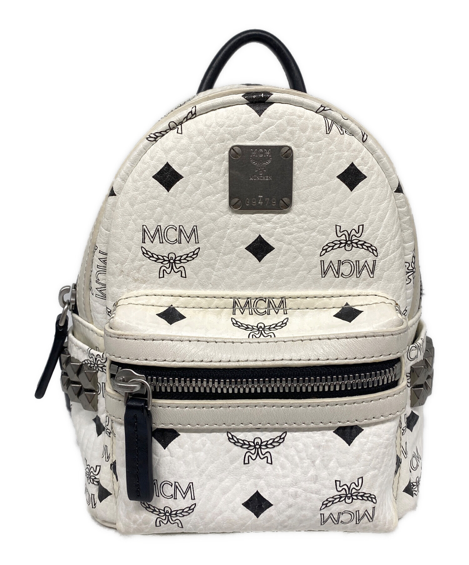 MCM ホワイト ロゴリュック X-Mini 中古・古着通販】MCM (エムシーエム) Xmini Stark Bebe Boo バック