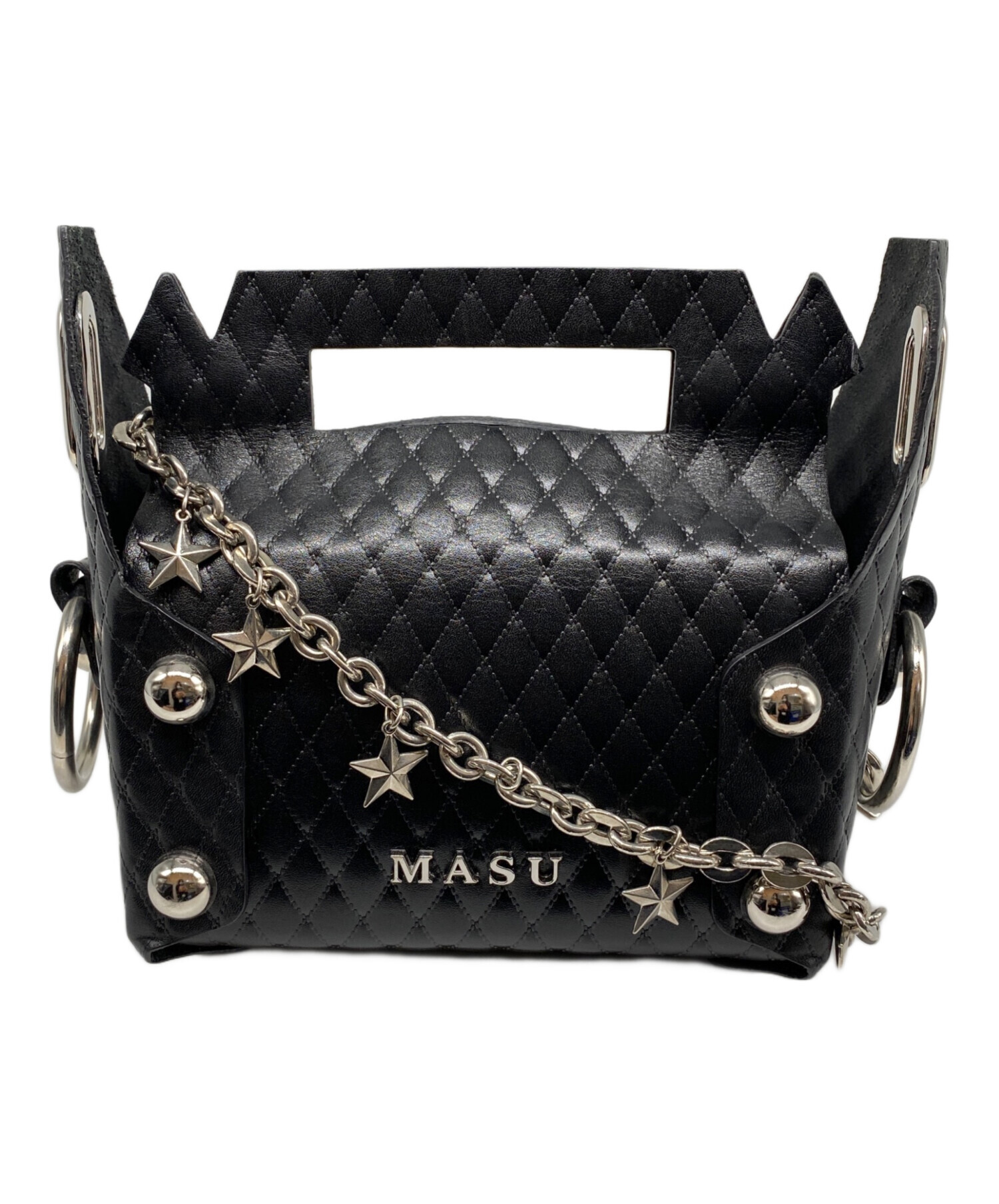 中古・古着通販】masu (エムエーエスユー) LEATHER CAKE BAG ブラック 
