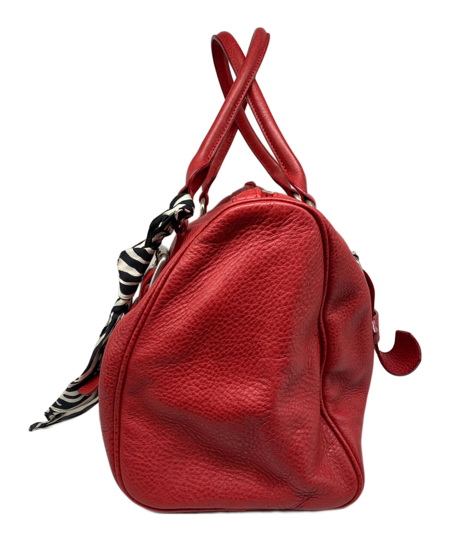 ロンシャン LONGCHAMP ケイトモス ボストンバック ミニ レザー ゼブラ 中古・古着通販】KATE MOSS (ケイト モス) LONGCHAMP (ロンシャン