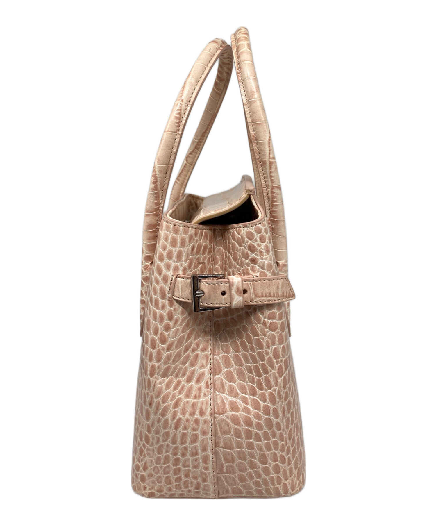 FOXEY フォクシー 2way マカロンバッグ ショルダーバッグ クロコ型押し 中古・古着通販】FOXEY (フォクシー) クロコ型押し2WAYショルダー