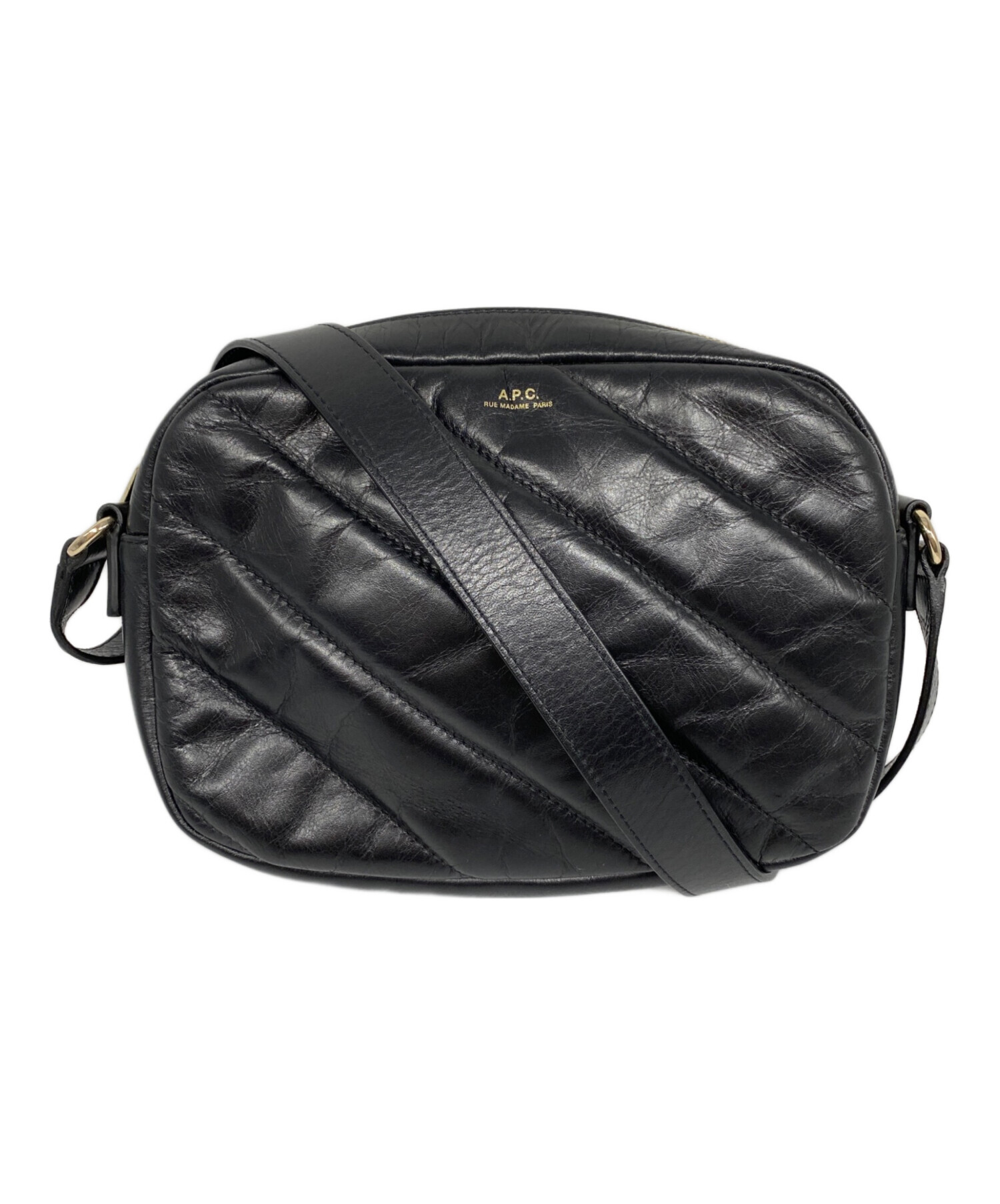 【美品】A.P.C. ショルダーバッグ sac meryl ブラック 中古・古着通販】A.P.C. (アーペーセー) SAC MERYL キルティング