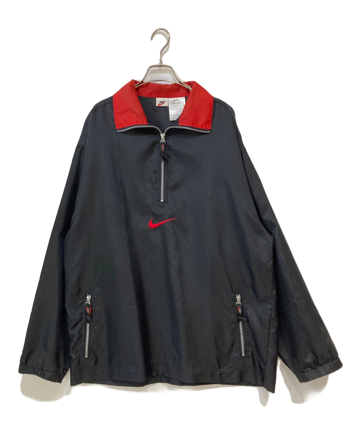中古・古着通販】NIKE (ナイキ) 90s ナイロンプルオーバー ブラック