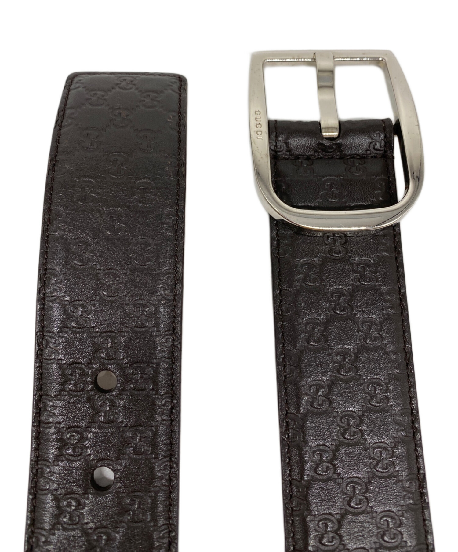 中古・古着通販】GUCCI (グッチ) マイクログッチシマ レザーベルト