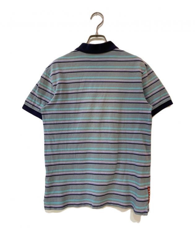 PRADA プラタ 柄 ポロシャツ サイズM 中古・古着通販】PRADA SPORTS (プラダスポーツ) ボーダーポロシャツ