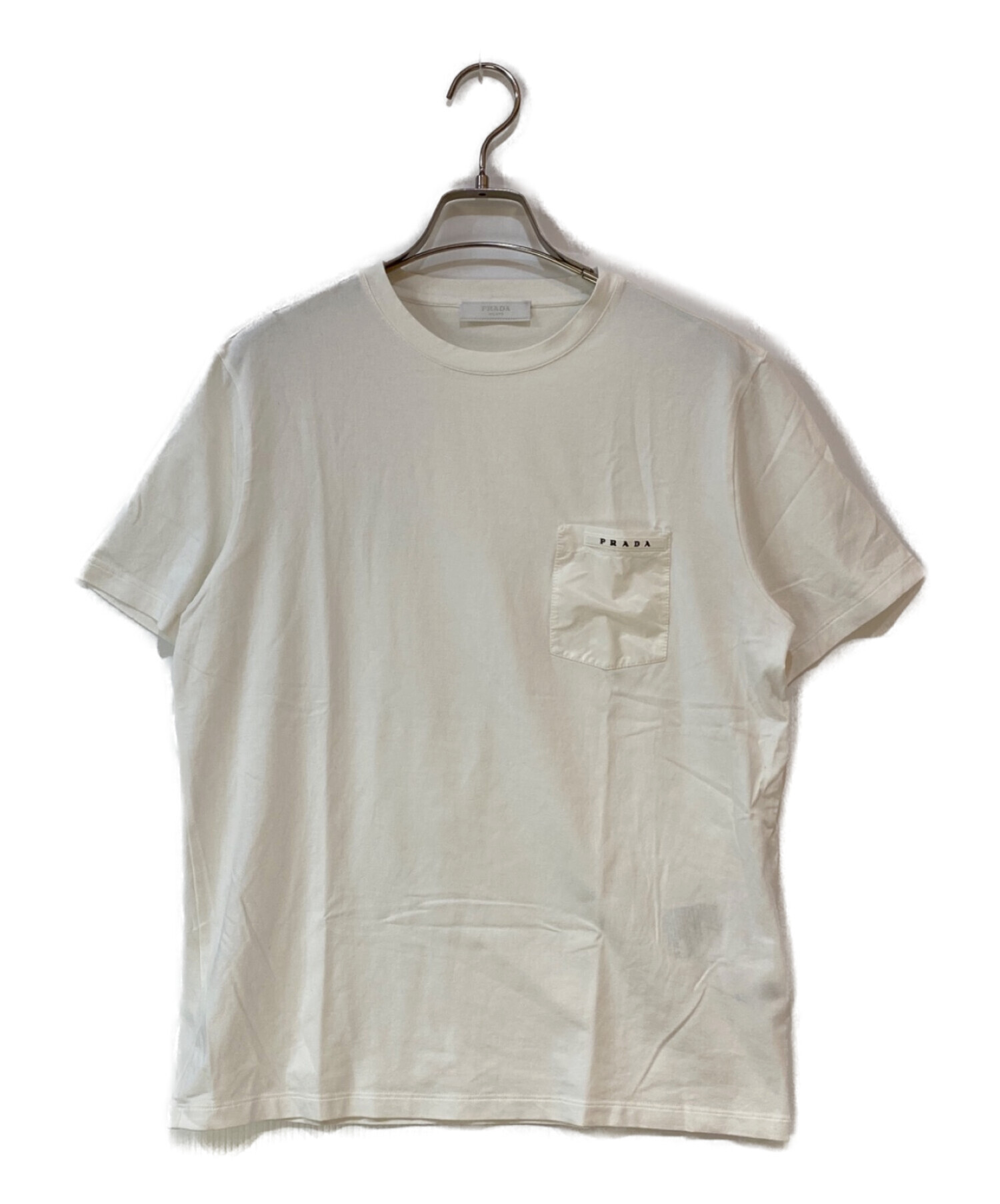 中古・古着通販】PRADA (プラダ) ラバーロゴナイロン切替 ポケットT