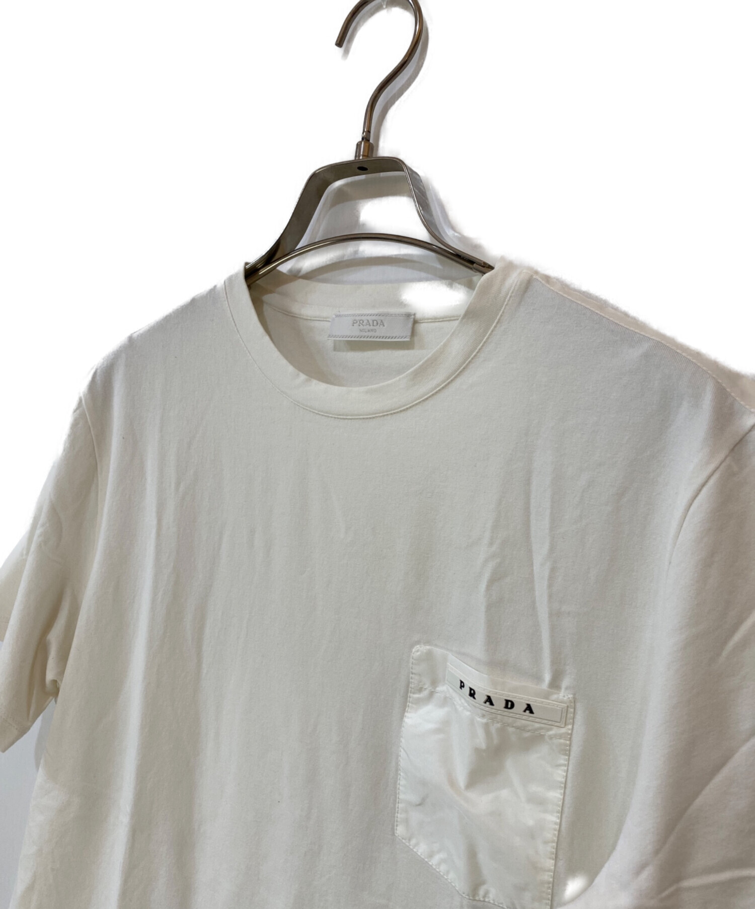 中古・古着通販】PRADA (プラダ) ラバーロゴナイロン切替 ポケットT