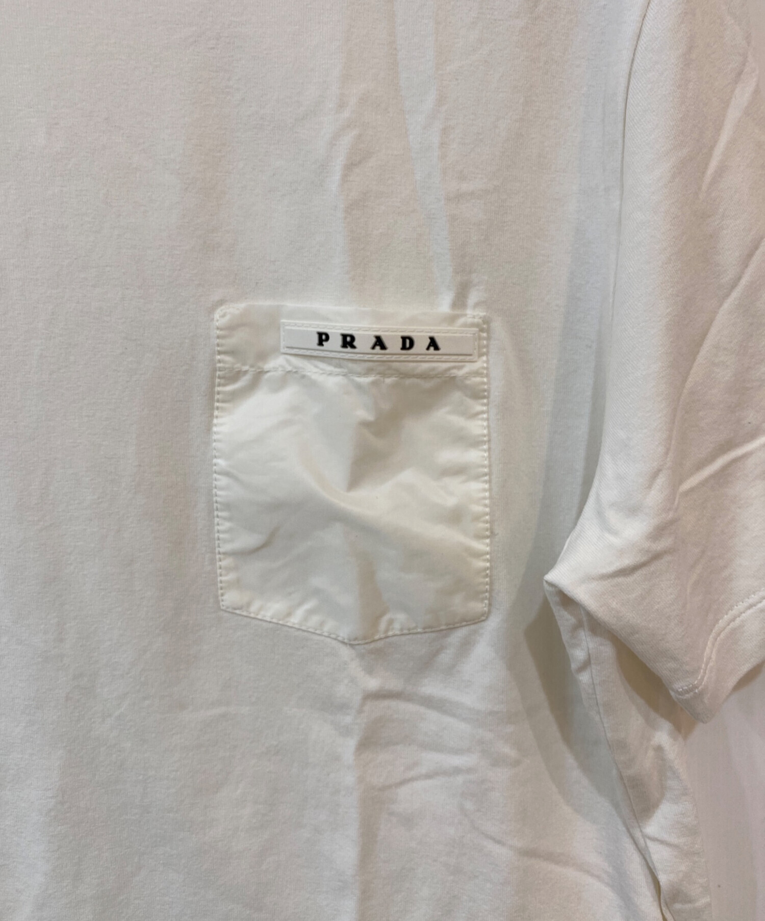 中古・古着通販】PRADA (プラダ) ラバーロゴナイロン切替 ポケットT