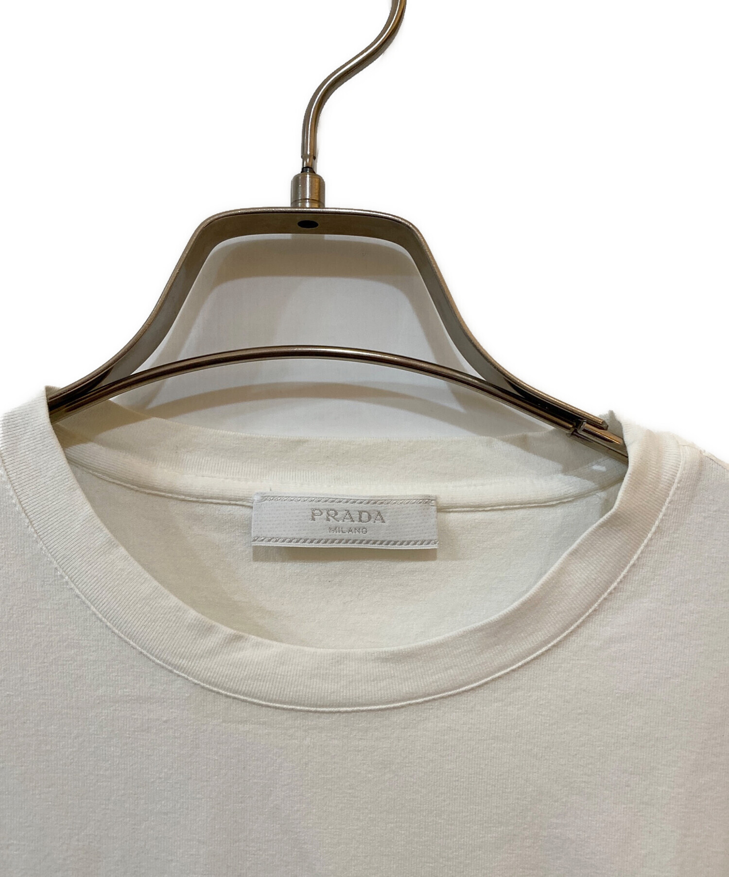 中古・古着通販】PRADA (プラダ) ラバーロゴナイロン切替 ポケットT