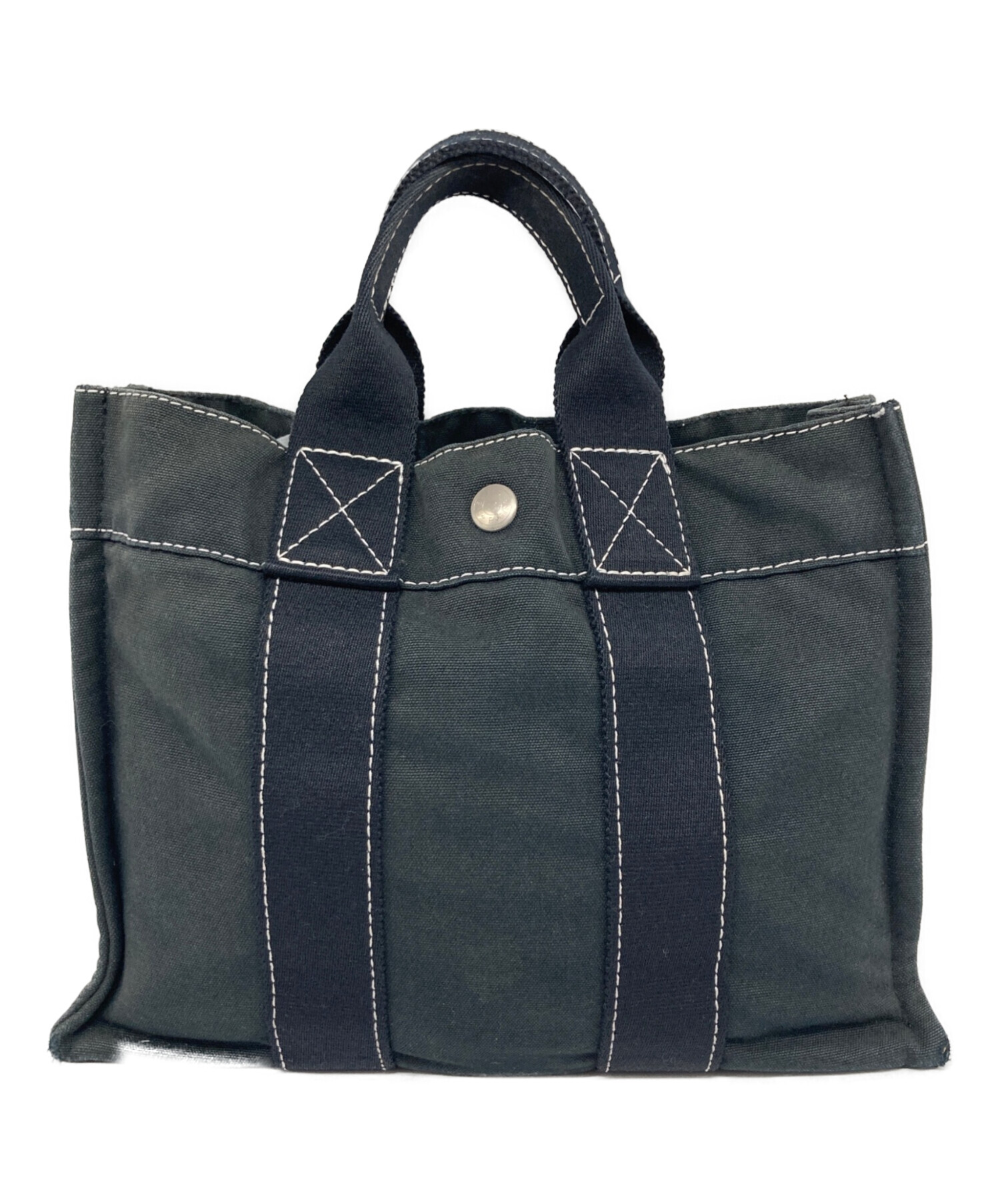 エルメス ドゥーヴィル　PMトートバッグ ストライプ　トートバッグ 中古・古着通販】HERMES (エルメス) ドーヴィル PM トートバッグ