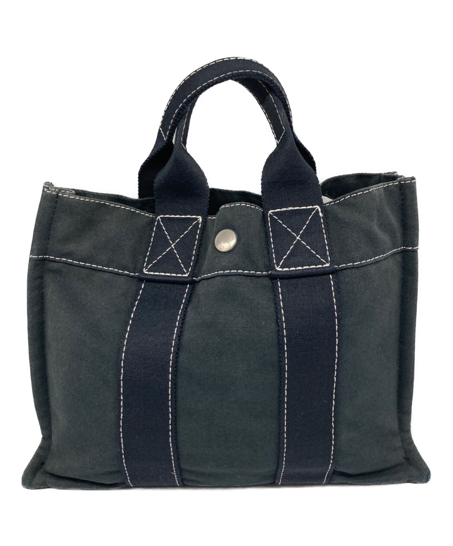 エルメス ドゥーヴィル　PMトートバッグ ストライプ　トートバッグ 中古・古着通販】HERMES (エルメス) ドーヴィル PM トートバッグ