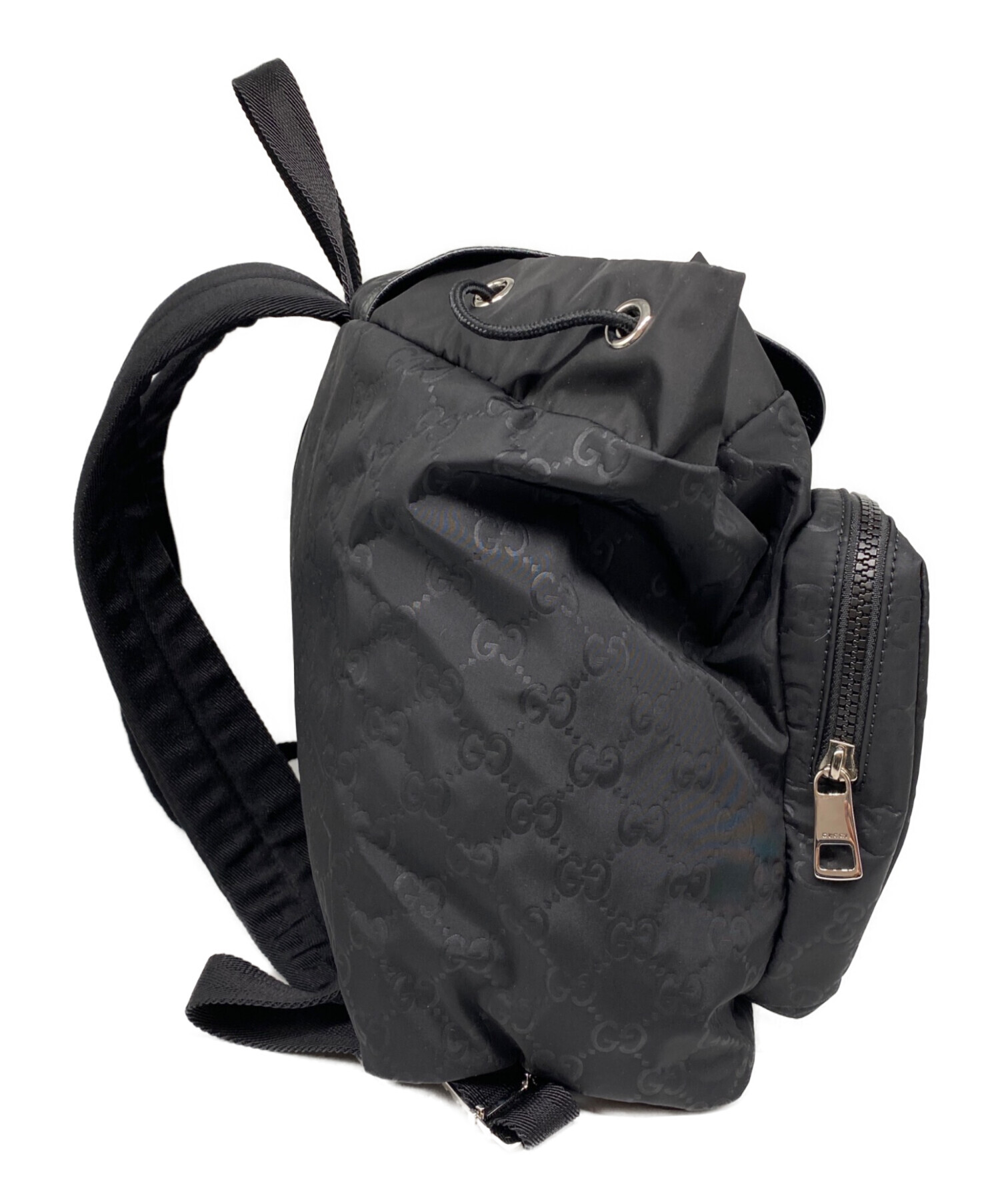 中古・古着通販】GUCCI (グッチ) GG柄ナイロンバックパック ブラック 