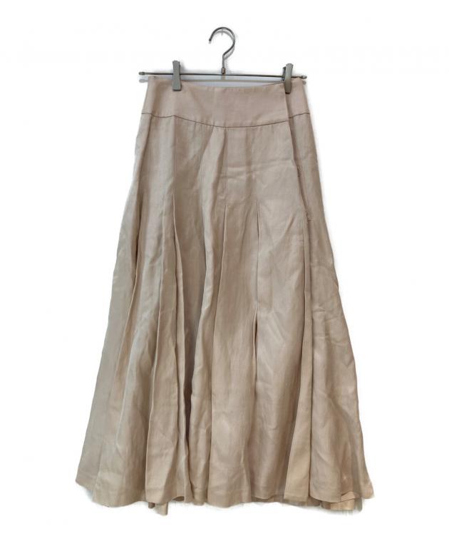 ebure ロングプリーツスカート(Beige) 中古・古着通販】ebure (エブール) アセテートリネン プリーツスカート