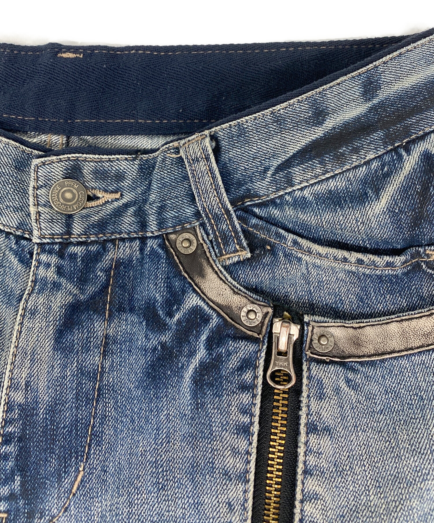 中古・古着通販】PPFM (ピーピーエフエム) ジップギミックデニムパンツ 
